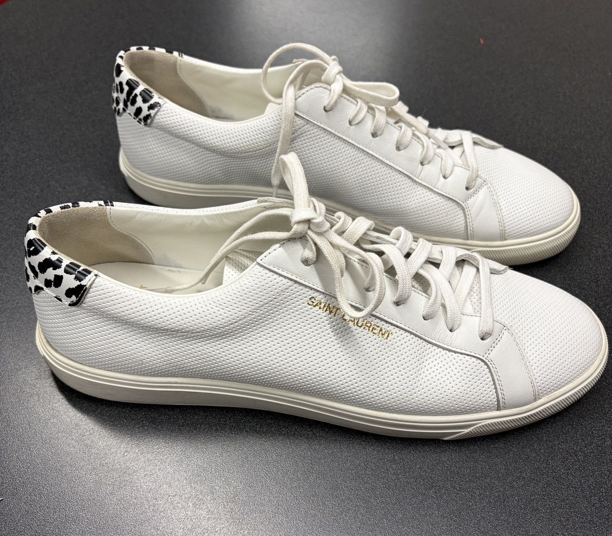 Saint Laurent Paris SAINT LAURENT YSL CLASSIC COURT SL/10 PERFORATED SNEAKERS Size US 11.5 / EU 44-45 - 1 Thumbnail