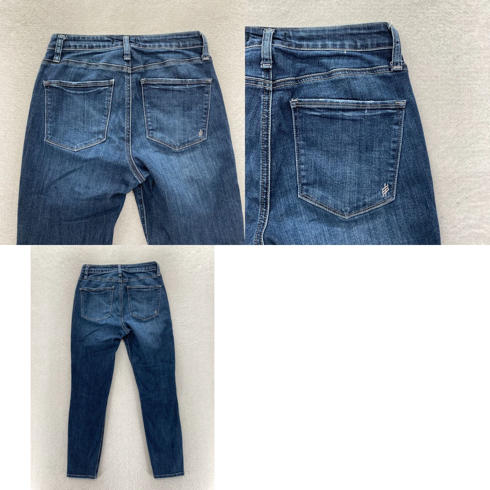 Silver Jeans Co. Silver Jeans High Note Skinny Women's 27x27 Dark Wash Blue Stretch Denim Grunge Jeans Size 27" / US 4 / IT 40 - 9 Thumbnail