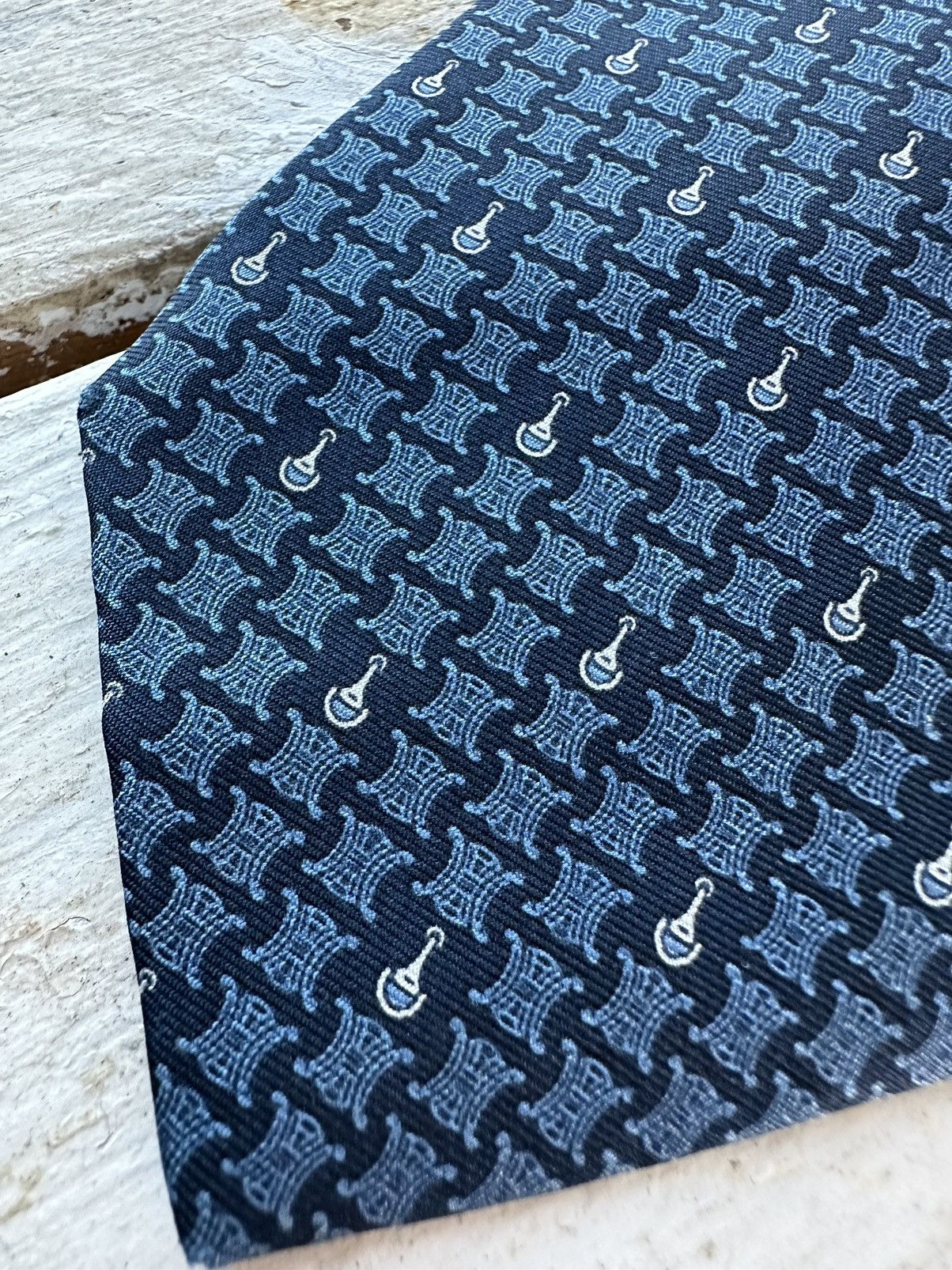 Celine × Vintage ❗️RARE Celine luxury silk tie vintage paris hand made Size ONE SIZE - 7 Thumbnail
