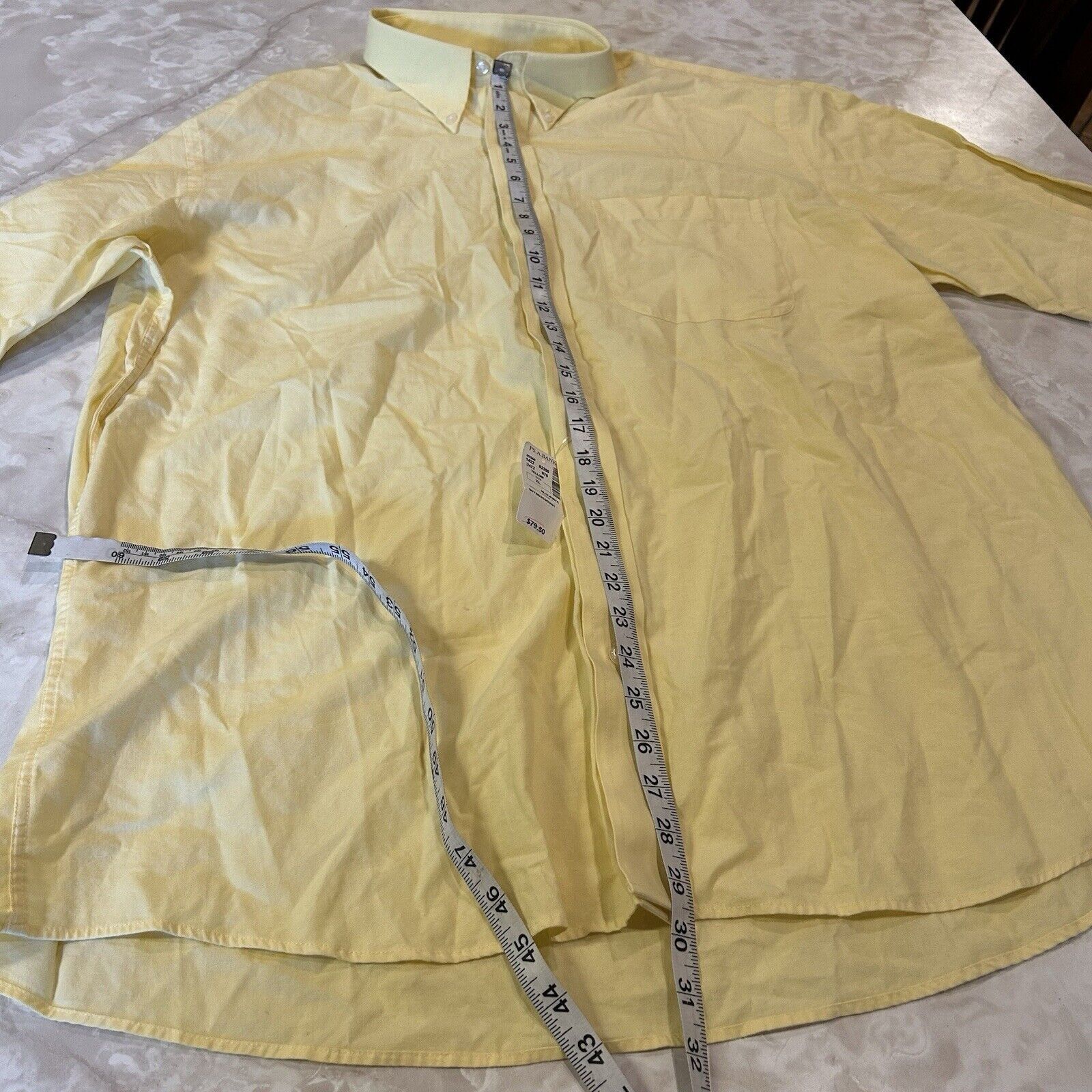 Jos. A. Bank JOS. A Bank Stays Cool Mens XL Yellow Striped Shirt Size US XL / EU 56 / 4 - 4 Thumbnail