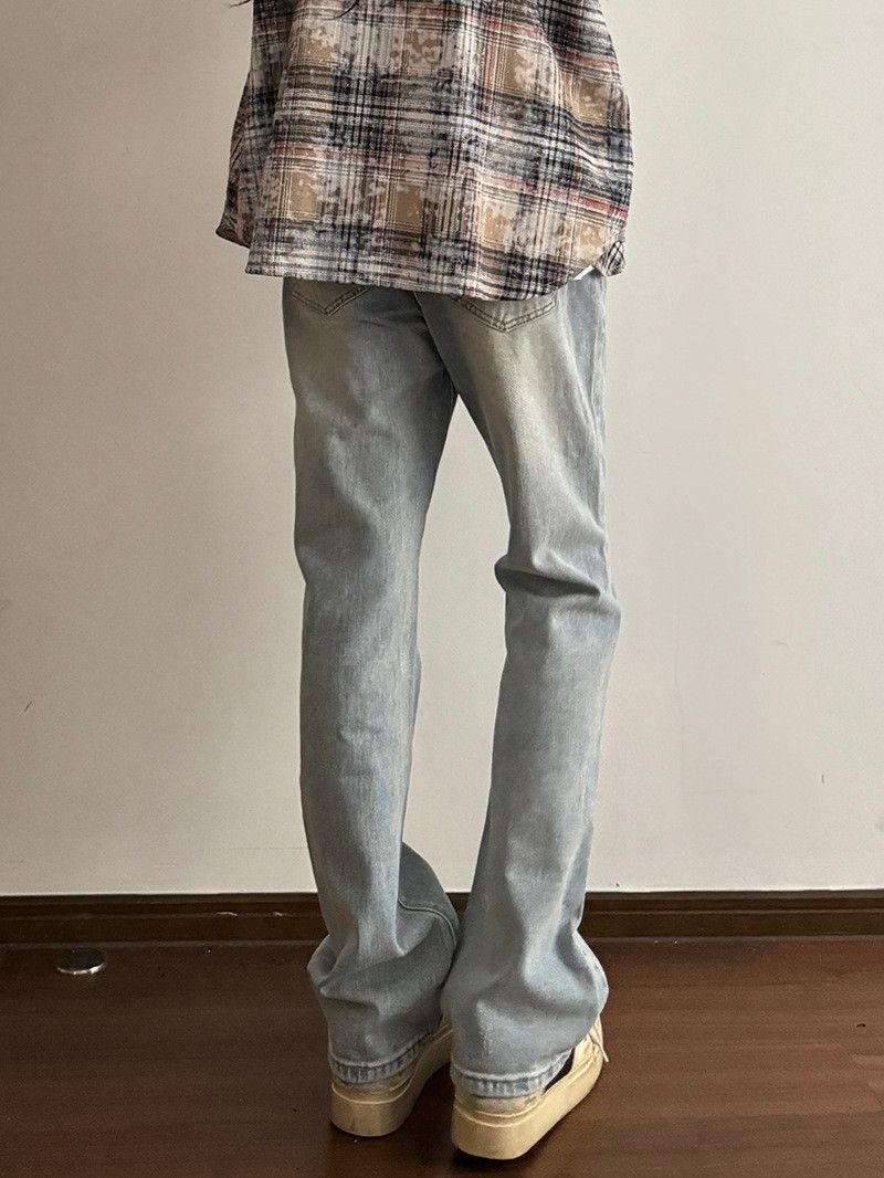 Japanese Brand Men's High-Street Blue Distressed Flared Jeans Size US 33 - 5 Thumbnail