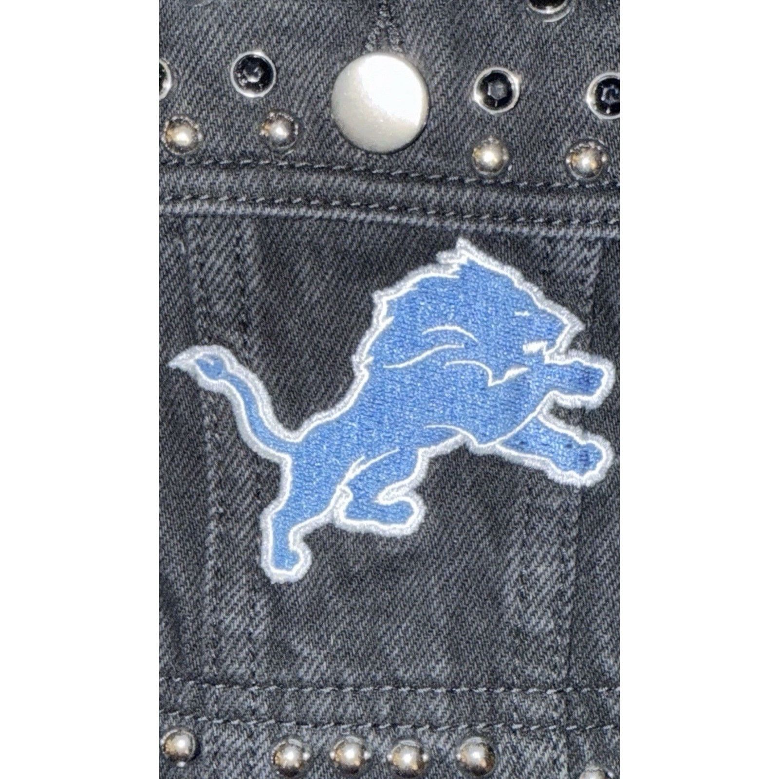 NFL 🦁Detroit Lions NFL Women's XXL Black Denim Jacket Size XXL / US 16-18 / IT 52-54 - 8 Thumbnail