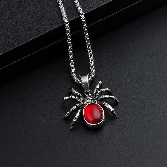Jewelry × Vintage Red Stone Spider Pendant Necklace Size ONE SIZE - 5 Thumbnail