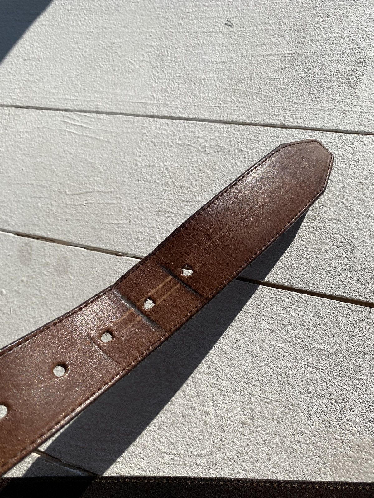Diesel × Vintage 90s Diesel Black Leather Avant Garde Gothic Minimalism Belt Size ONE SIZE - 10 Thumbnail
