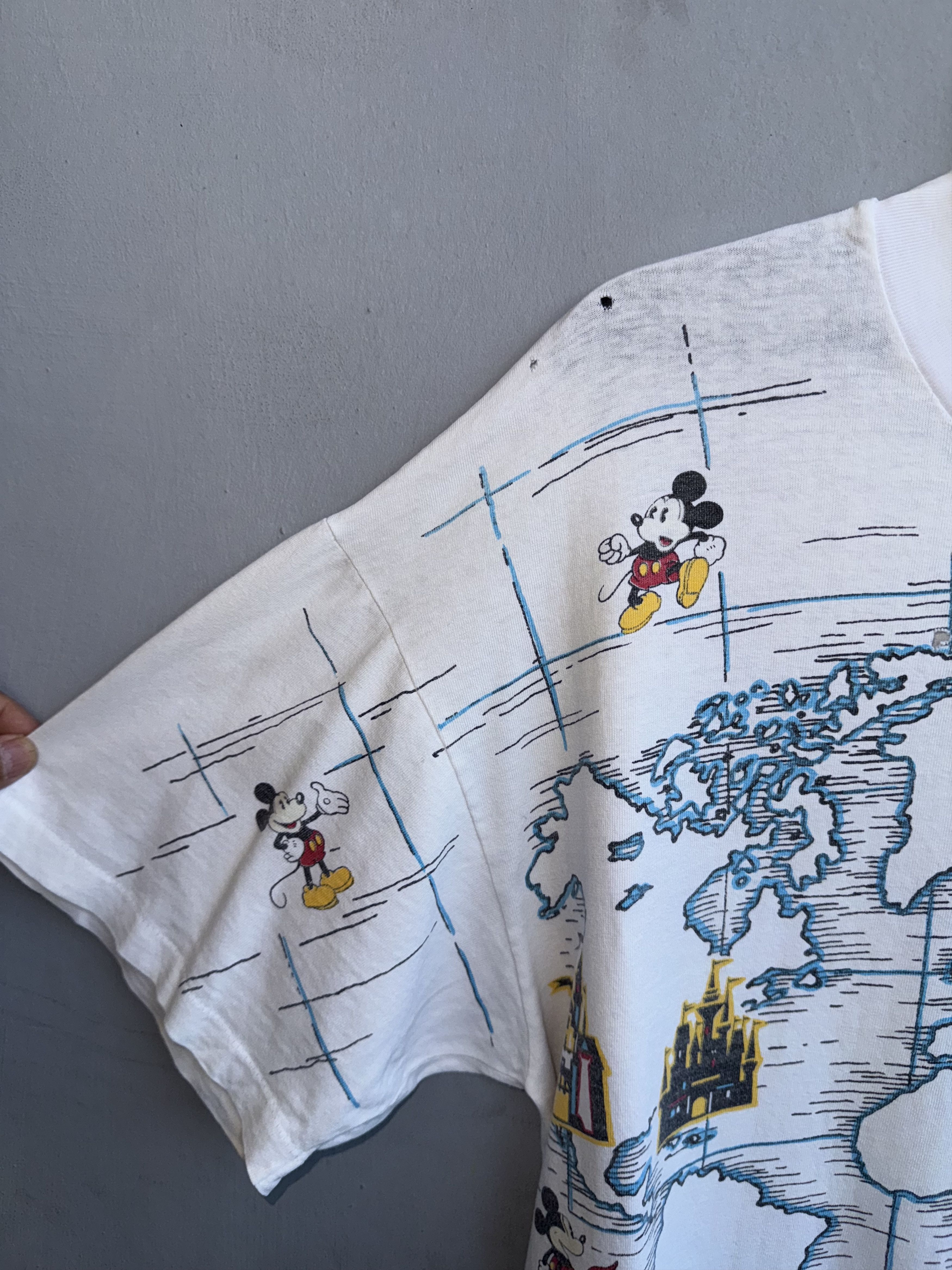 Mickey Mouse × Vintage Mickey Mouse AOP Map Disney World Graphic 90's Vintage Shirt Size US L / EU 52-54 / 3 - 3 Thumbnail