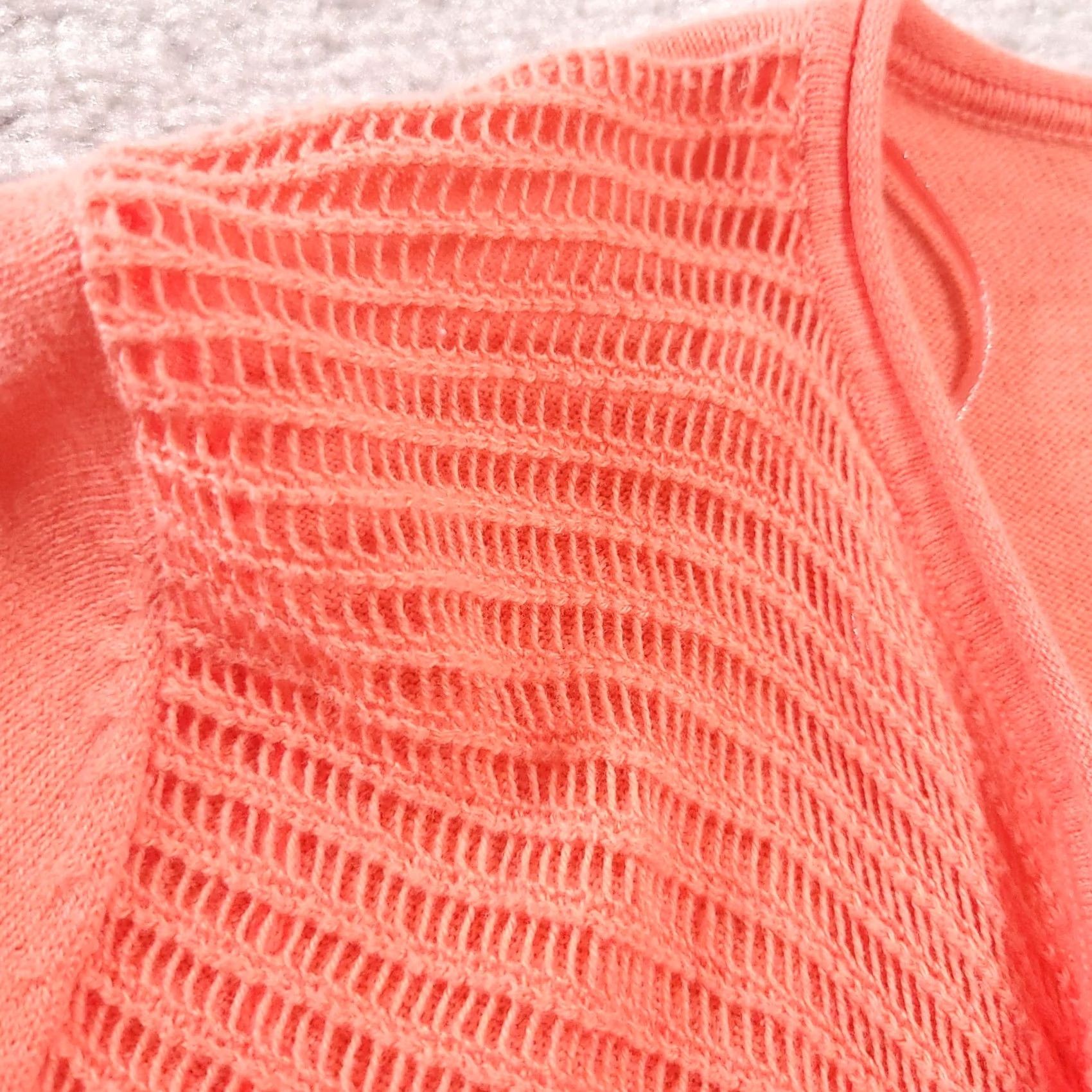 Vintage Sonoma Cardigan Sweater Women's Small Orange Open Front Open Knit L/S Size S / US 4 / IT 40 - 3 Thumbnail