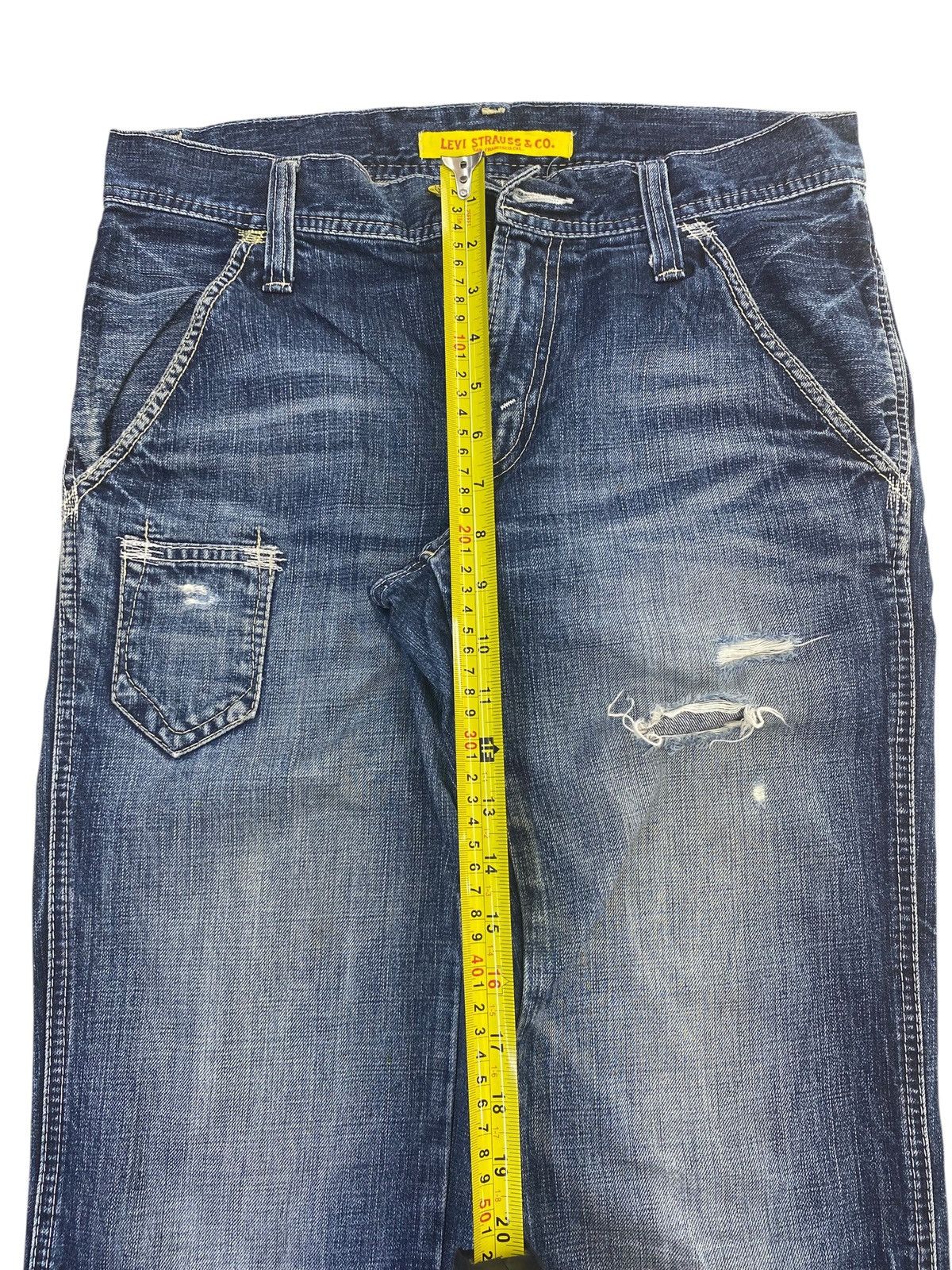 Levi's Levi’s Blue Wash Distressed Style Wide Leg Jeans Size US 31 - 6 Thumbnail