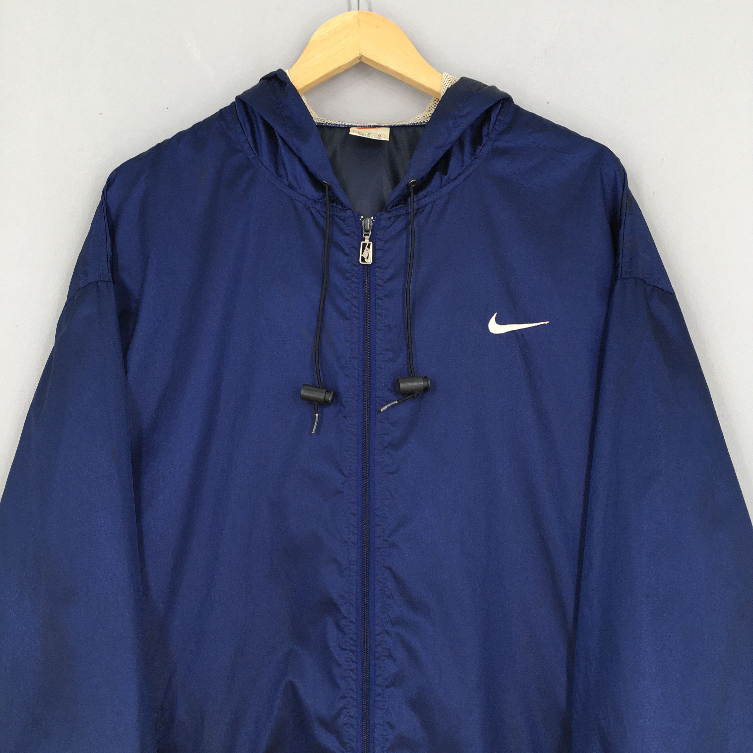 Nike Vintage 90s Nike Swoosh Blue Parka Jacket Hoodie Large Size US L / EU 52-54 / 3 - 2 Thumbnail