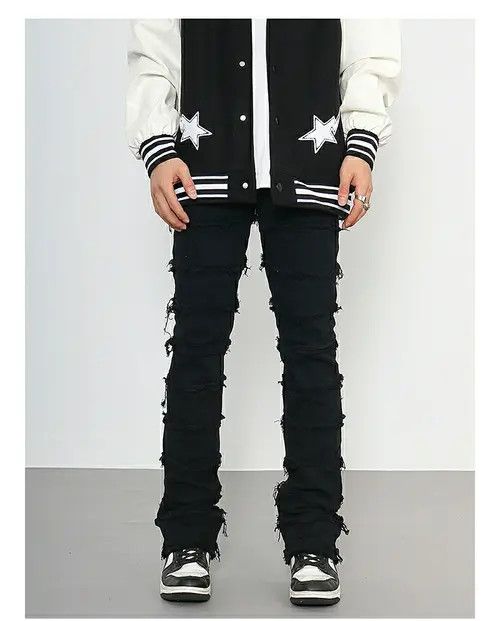 VIBE ripped damaged flared stack jeans Size US 30 / EU 46 - 2 Thumbnail