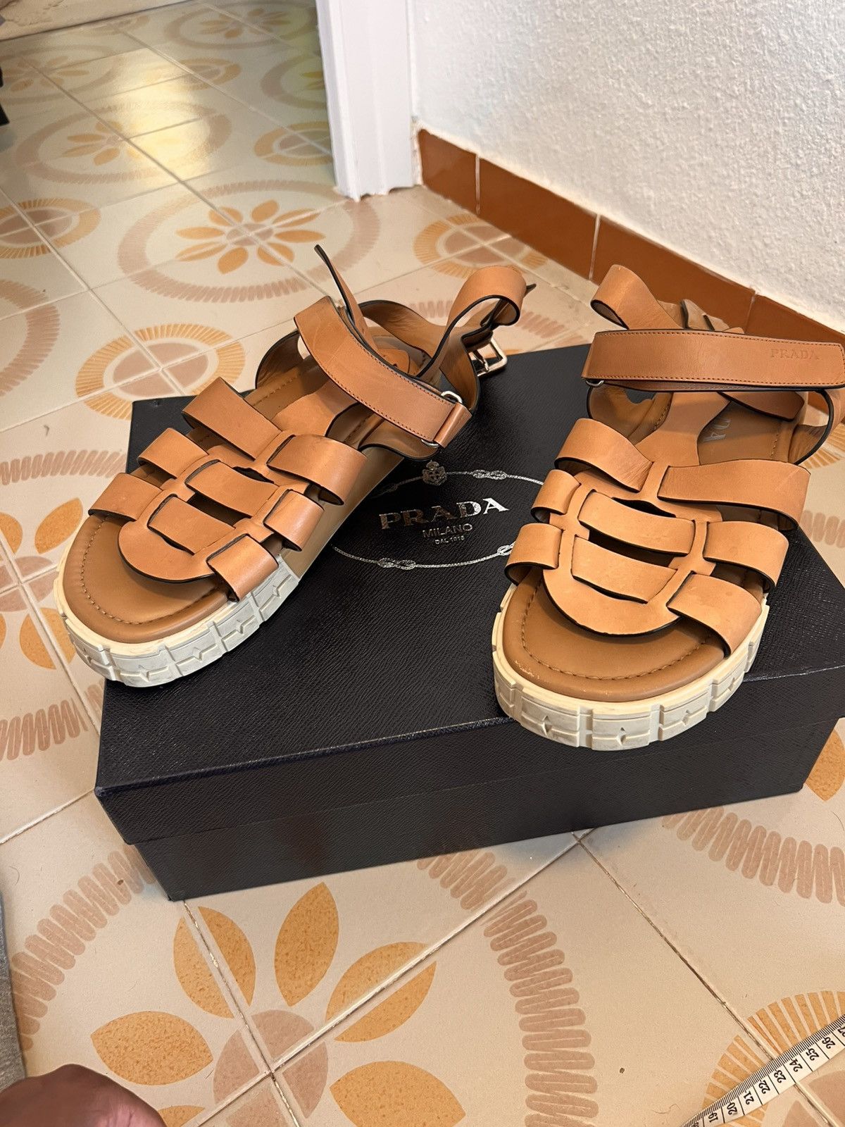 Prada Gently Used Prada Mens Gladiator Sandal Platform Size US 8 / EU 41 - 3 Thumbnail