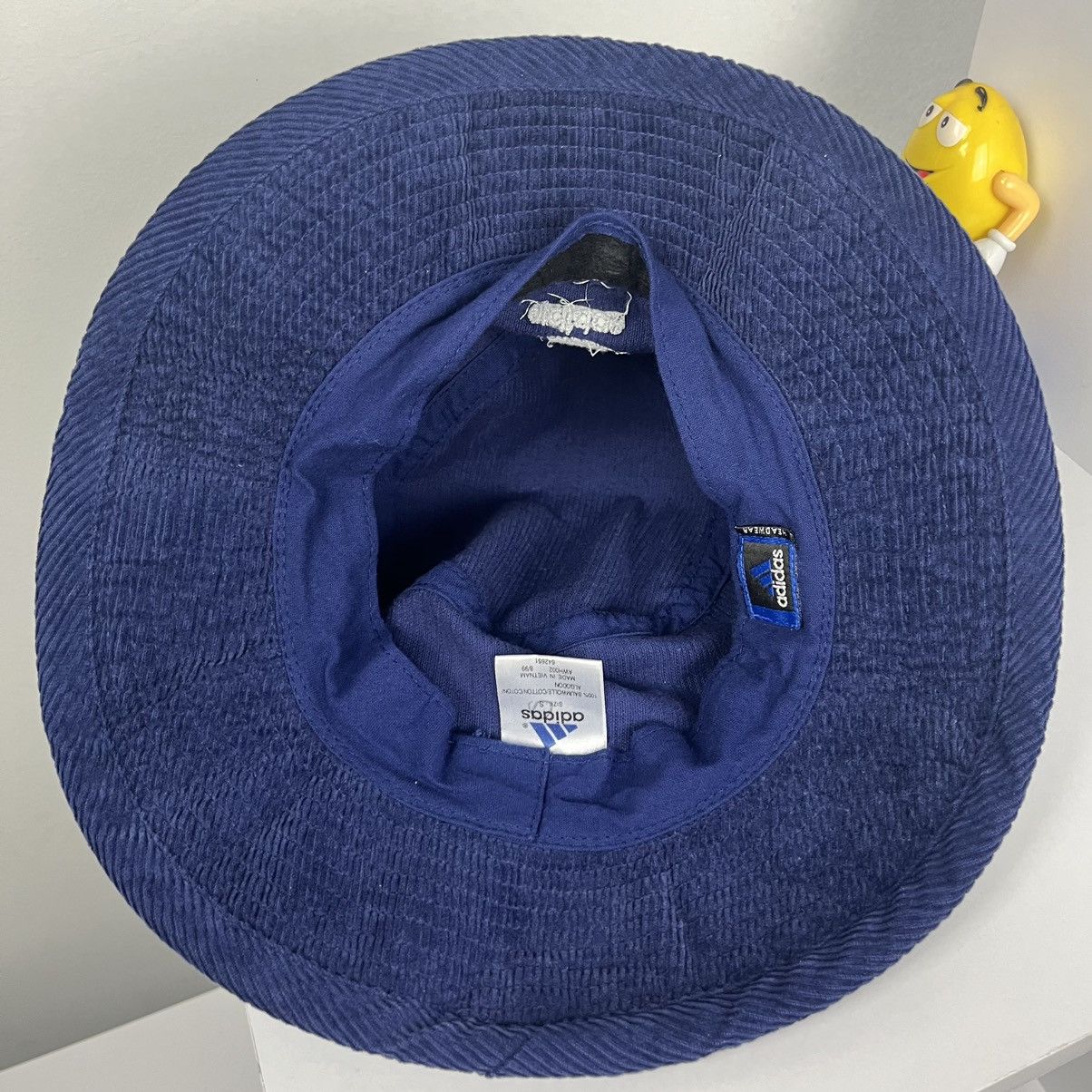 Adidas × Vintage 🫐VINTAGE🫐 Adidas Headwear Blue Corduroy Velvet bucket Hat Size 28 - 6 Thumbnail