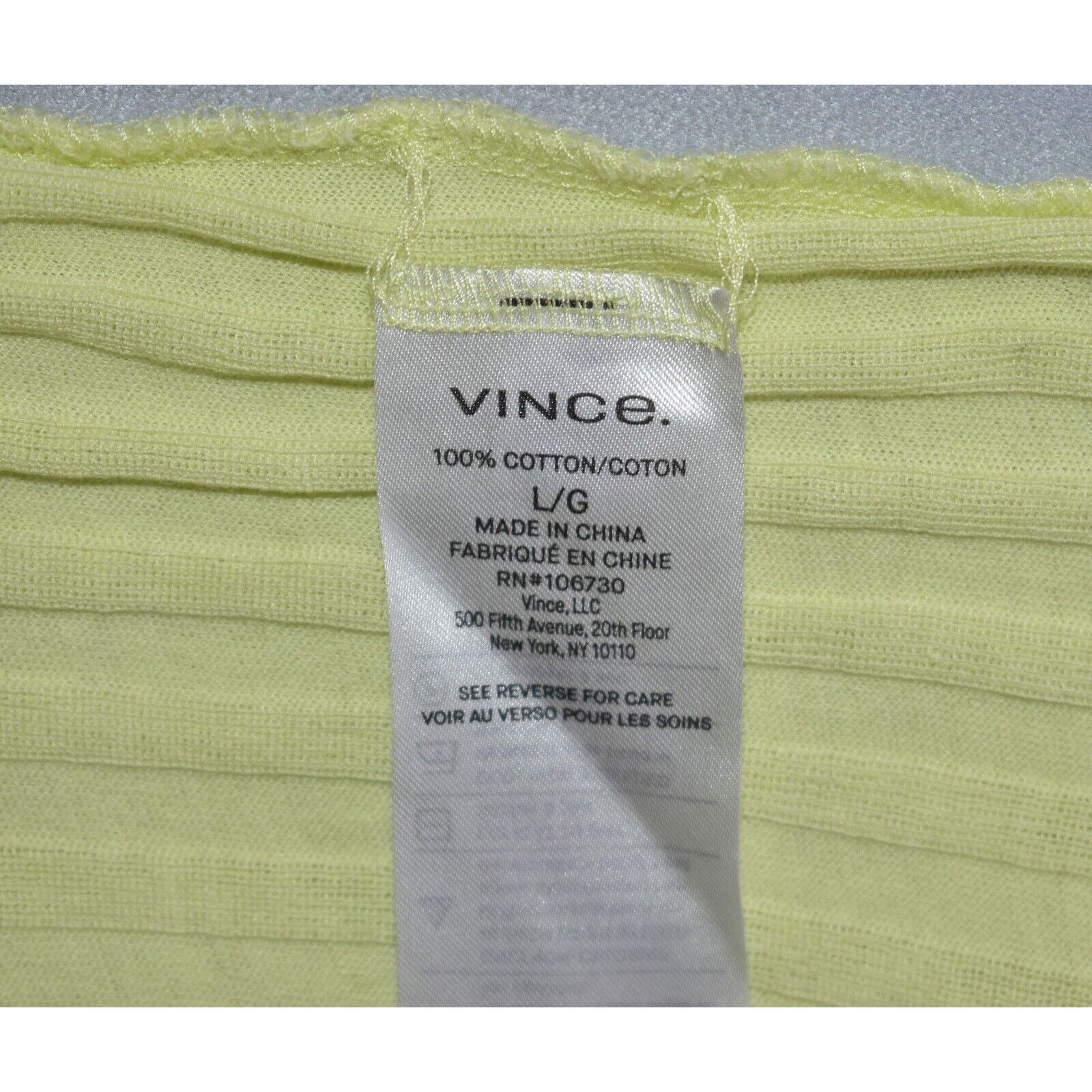 Vince VINCE Crewneck Yellow Cotton Stretch Knit Sweater Top Size L Size L / US 10 / IT 46 - 4 Thumbnail