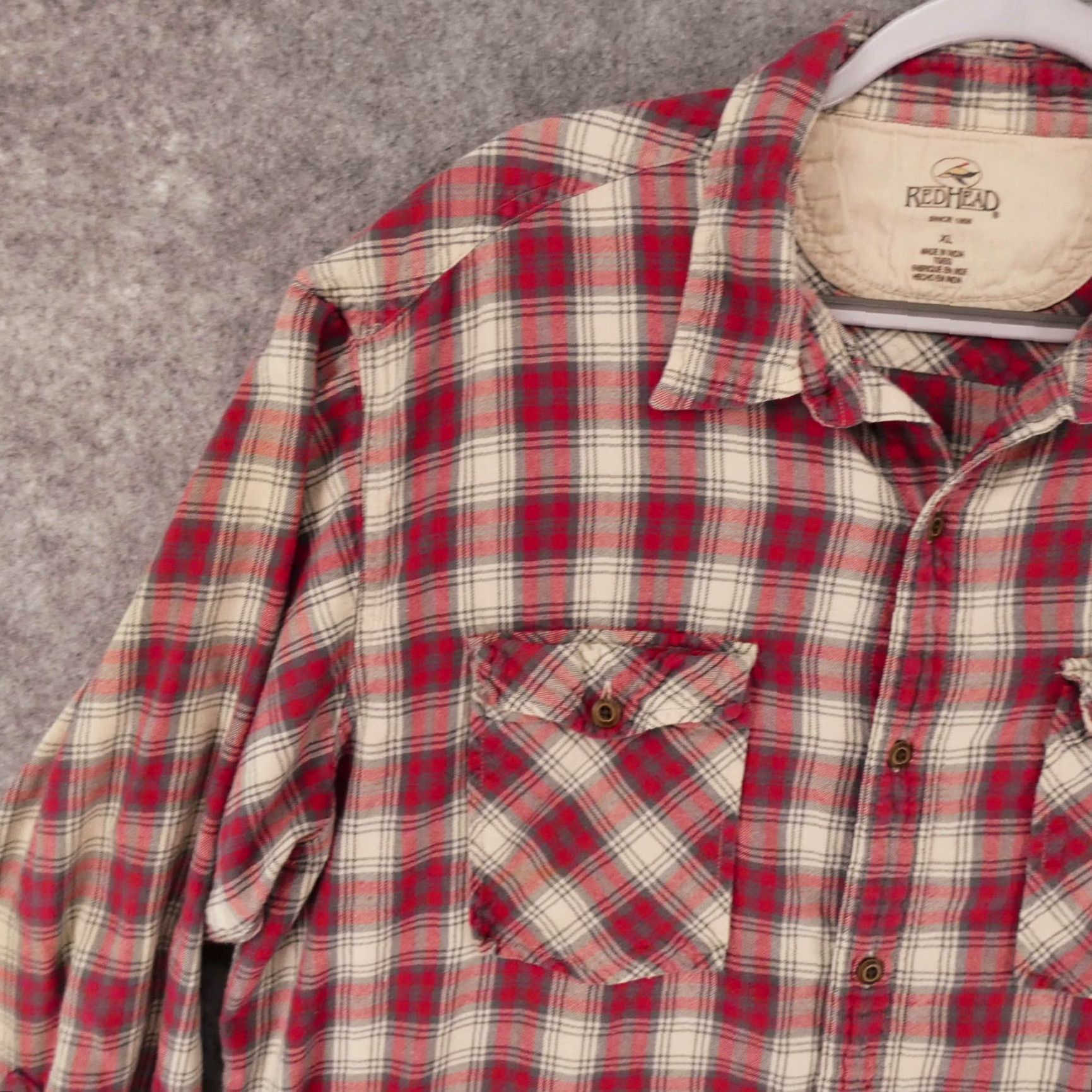 Vintage RedHead Shirt Mens XL Long Sleeve Button-Up Red Plaid Size US XL / EU 56 / 4 - 3 Thumbnail