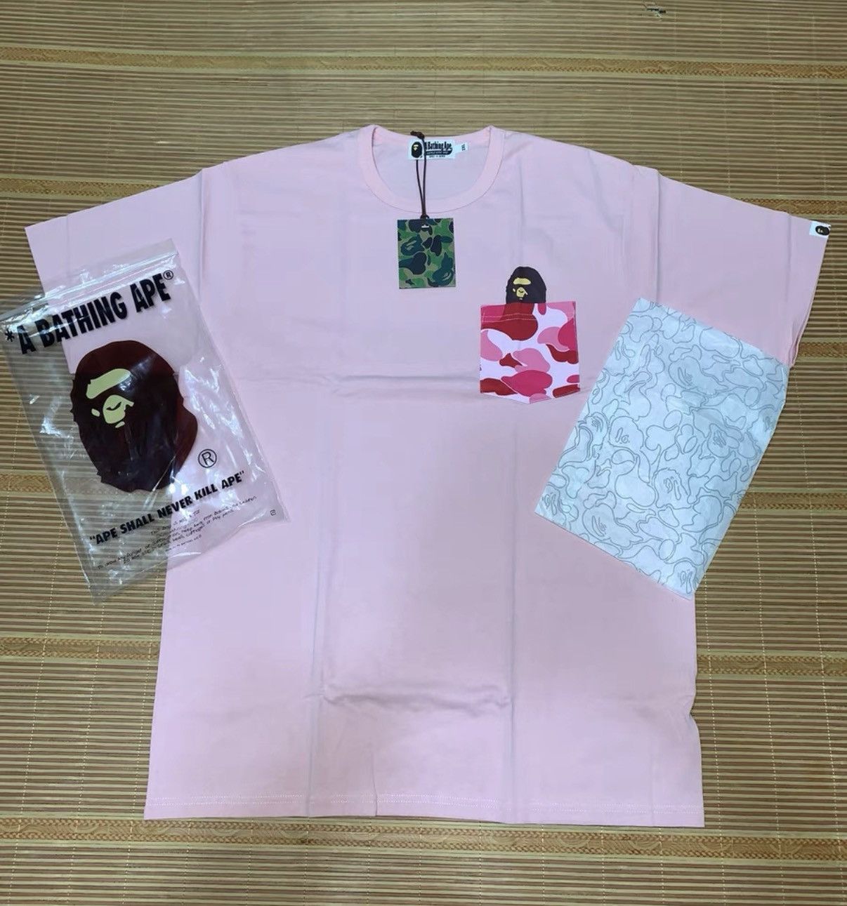 BAPE OG Nigo era pink short-sleeve tee