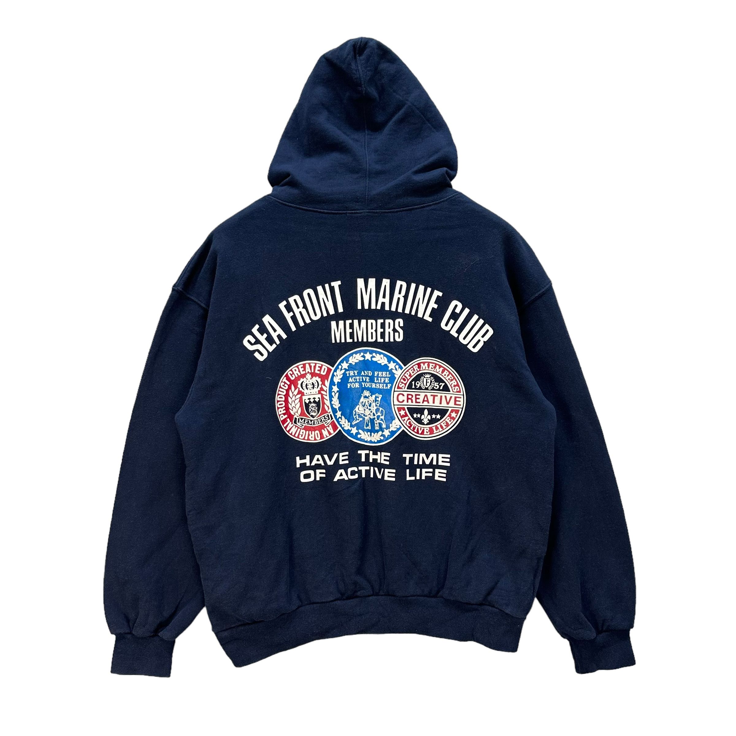 Japanese Brand SEA FRONT MARINE CLUB MEMBER PULLOVER HOODIES #9064-53 Size US S / EU 44-46 / 1 - 1 Thumbnail