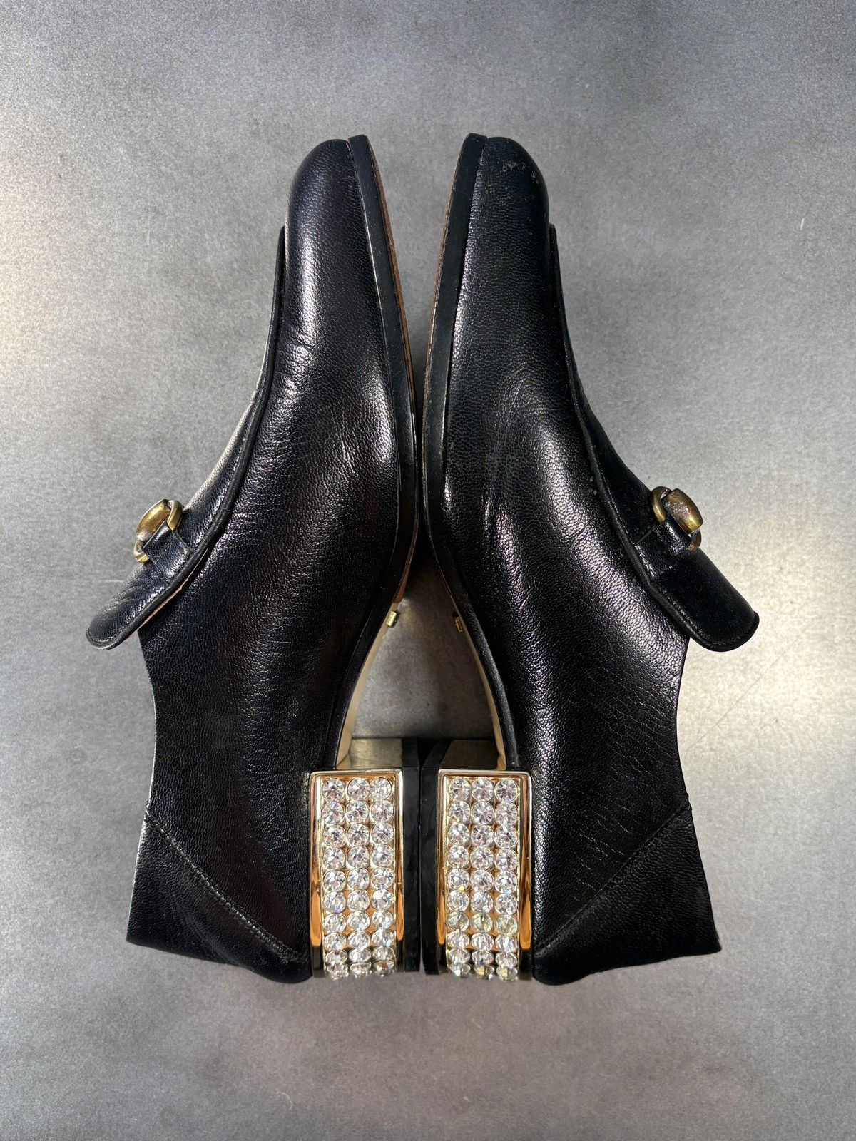 Gucci 2018 Gucci Horsebit Loafer Leather Mules Heels Crystal Jewel Size US 9 / IT 39 - 13 Thumbnail
