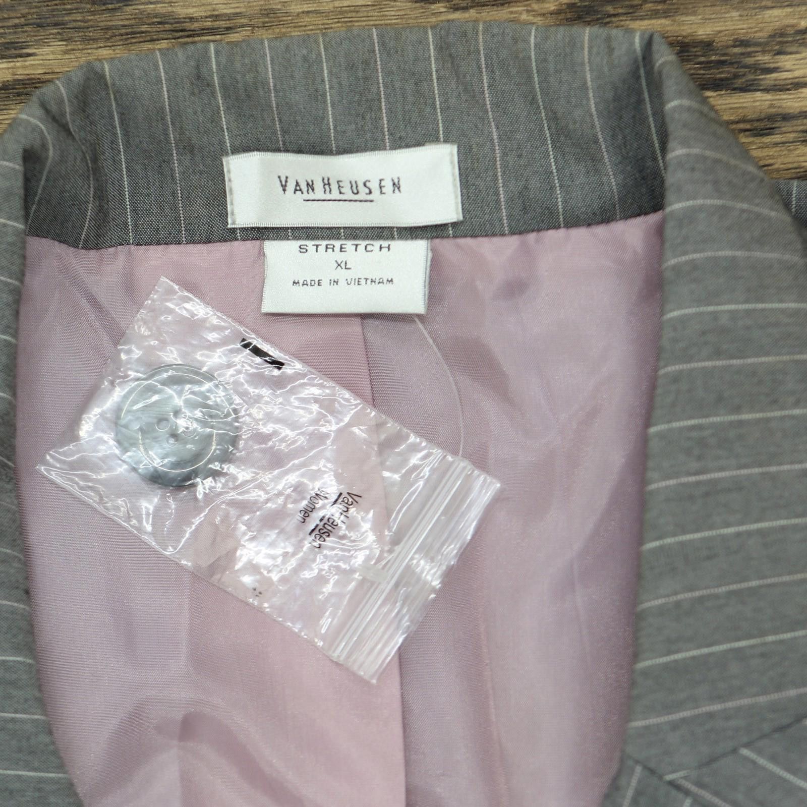 Van Heusen Nwt Van Heusen Pinstripe Blazer Jacket Gray / Purple Xl Size XL / US 12-14 / IT 48-50 - 3 Thumbnail
