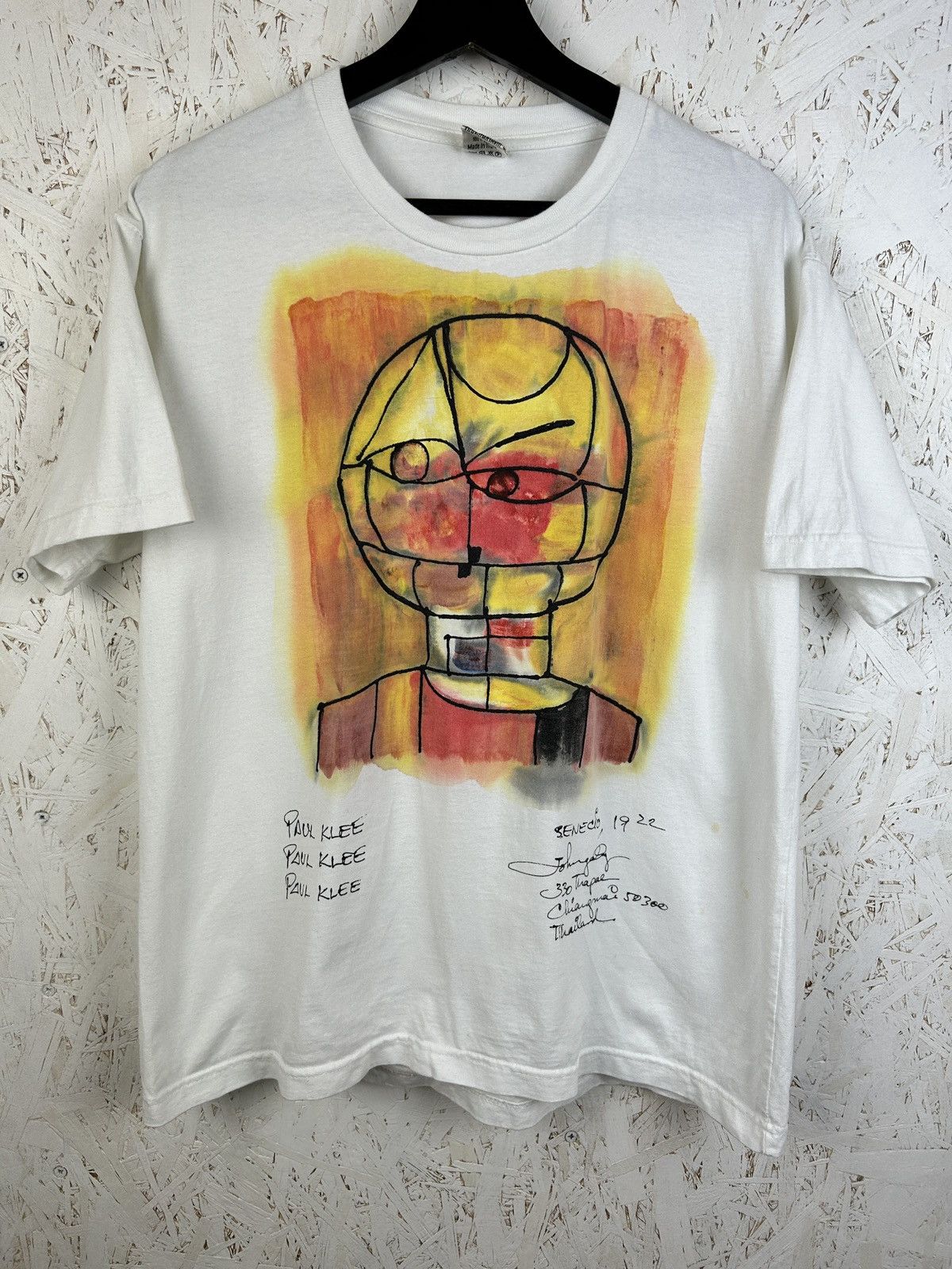 Vintage 90s Vintage Paul Klee Senecio Hand Painted Style Art Tee Size US L / EU 52-54 / 3 - 1 Thumbnail