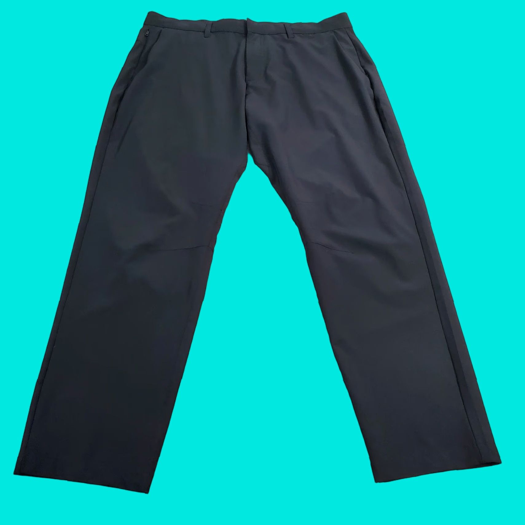 Fabletics Fabletics Pants Mens 36x30 Black Chinos Performance Stretch Casual Flat Front Logo Lightweight Regular Straight - Mens Pants Black Chino Size US 36 / EU 52 - 1 Thumbnail