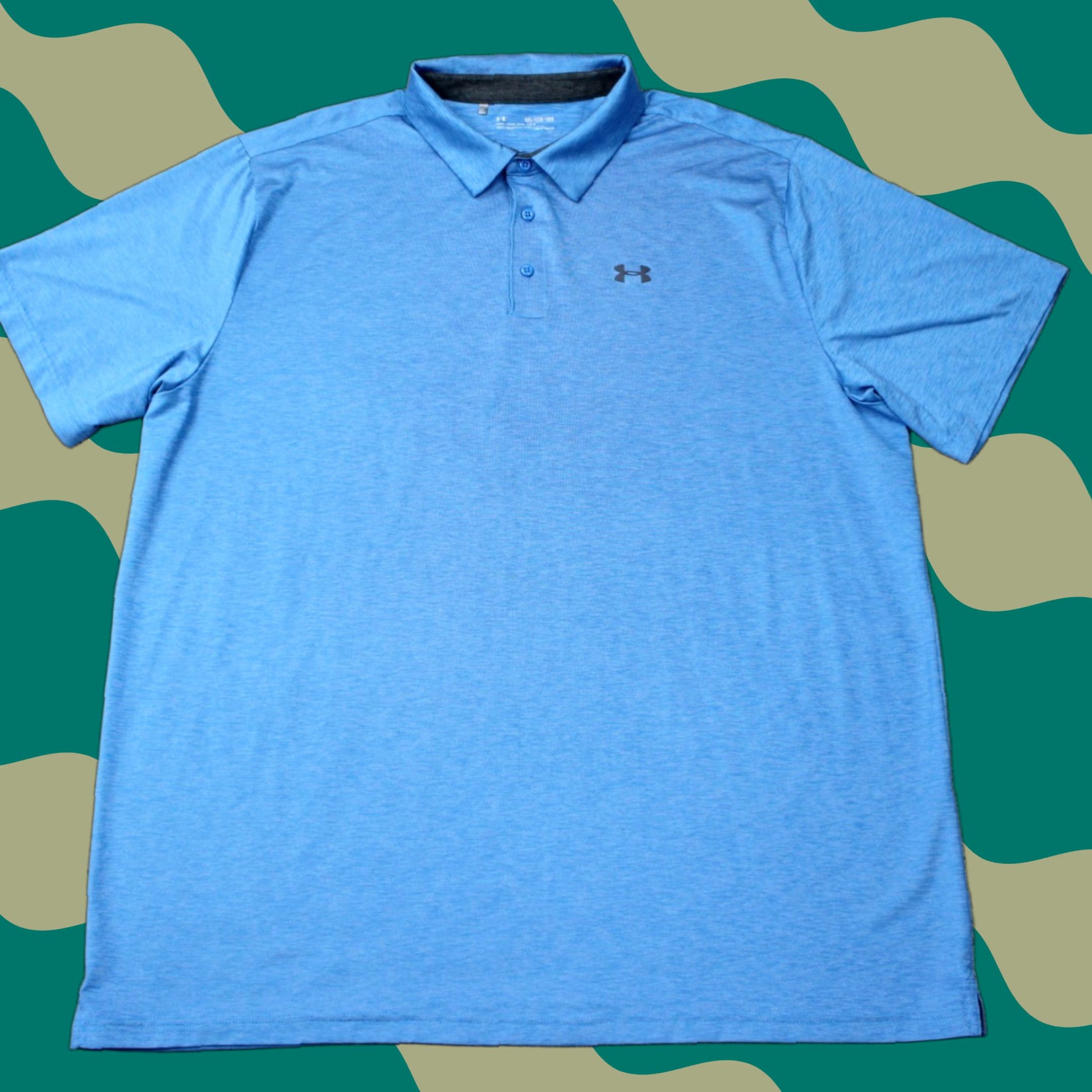 Under Armour Under Armour Polo Shirt Men 4XL Blue Short Sleeve Golf Stretch Polyester S/S Polo Size US XXL / EU 58 / 5 - 1 Thumbnail