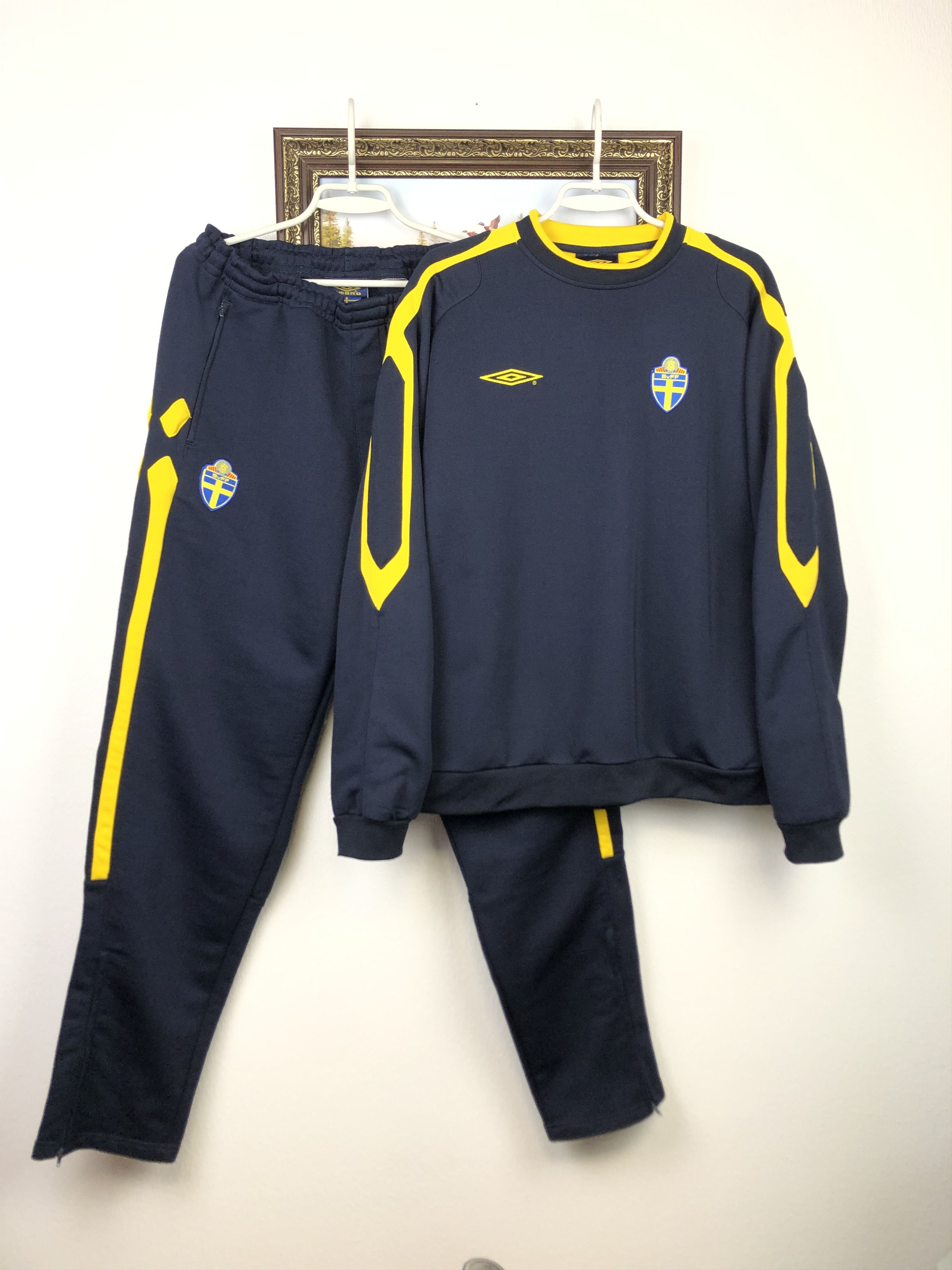 Vintage Umbro Sweden Football Suit Jacket Pants Track Soccer