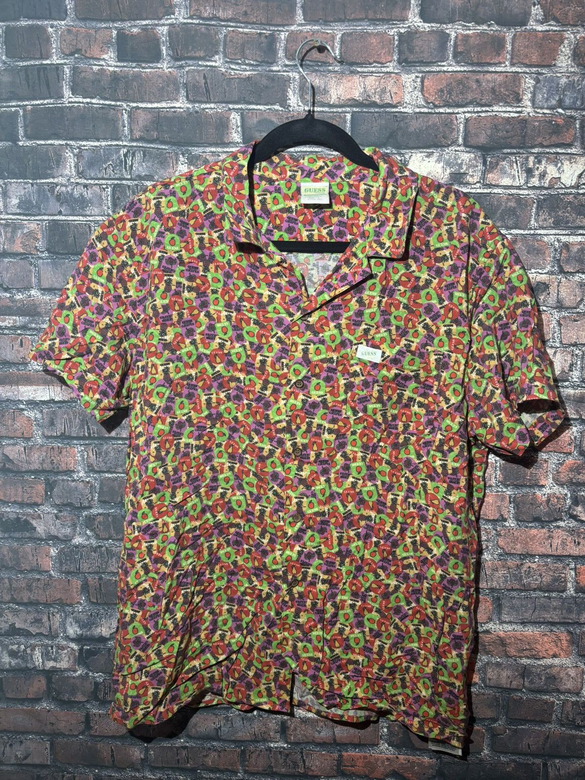 Guess Vintage Guess Abstract Print Button Up Short Sleeve Shirt M Size US S / EU 44-46 / 1 - 1 Thumbnail