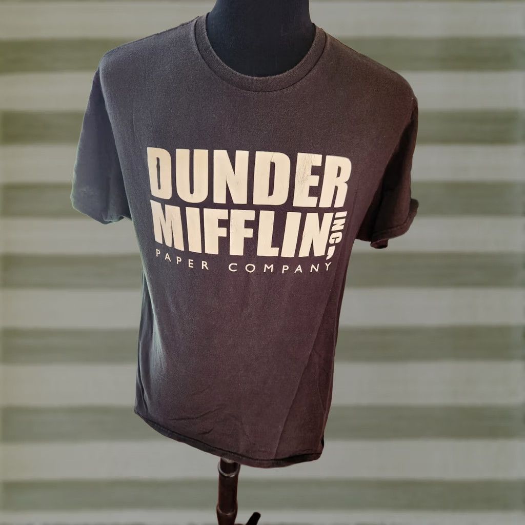 Vintage The Office Dunder Mifflin Paper Shirt Mens Large Black Cotton Short Sleeve Size US L / EU 52-54 / 3 - 1 Thumbnail