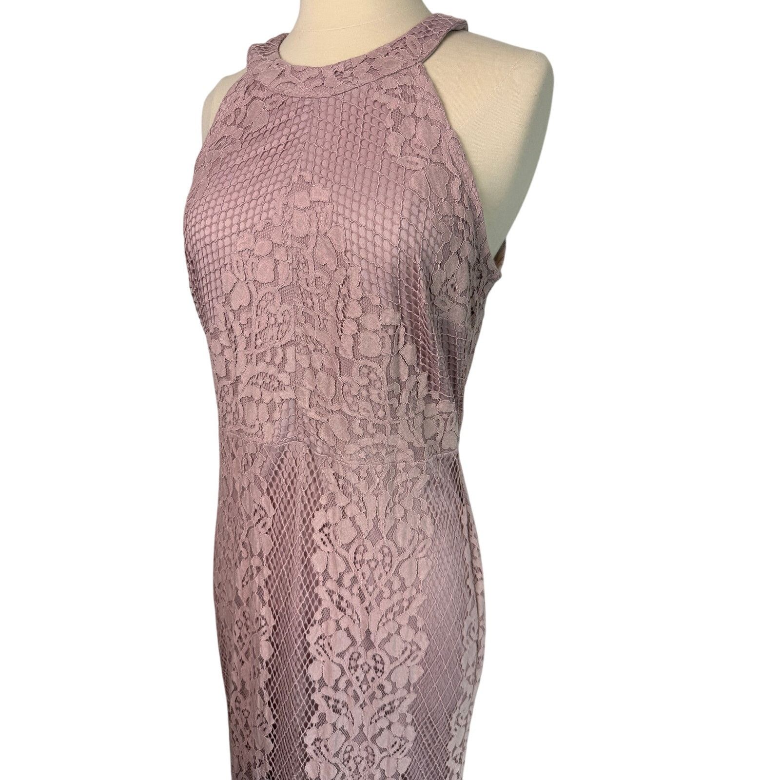 Nordstrom Enfocus Studio Formal Maxi Dress, S 10. Rose Blush Pink Lace Size L / US 10 / IT 46 - 2 Thumbnail