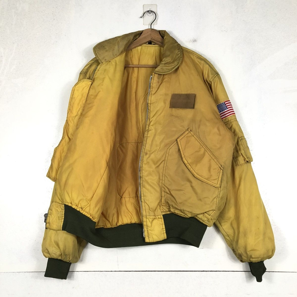 Vintage 📌VINTAGE BOMBER JACKET FLY MILITARY USA FLAG BUZZ RICKSON Size US L / EU 52-54 / 3 - 12 Thumbnail