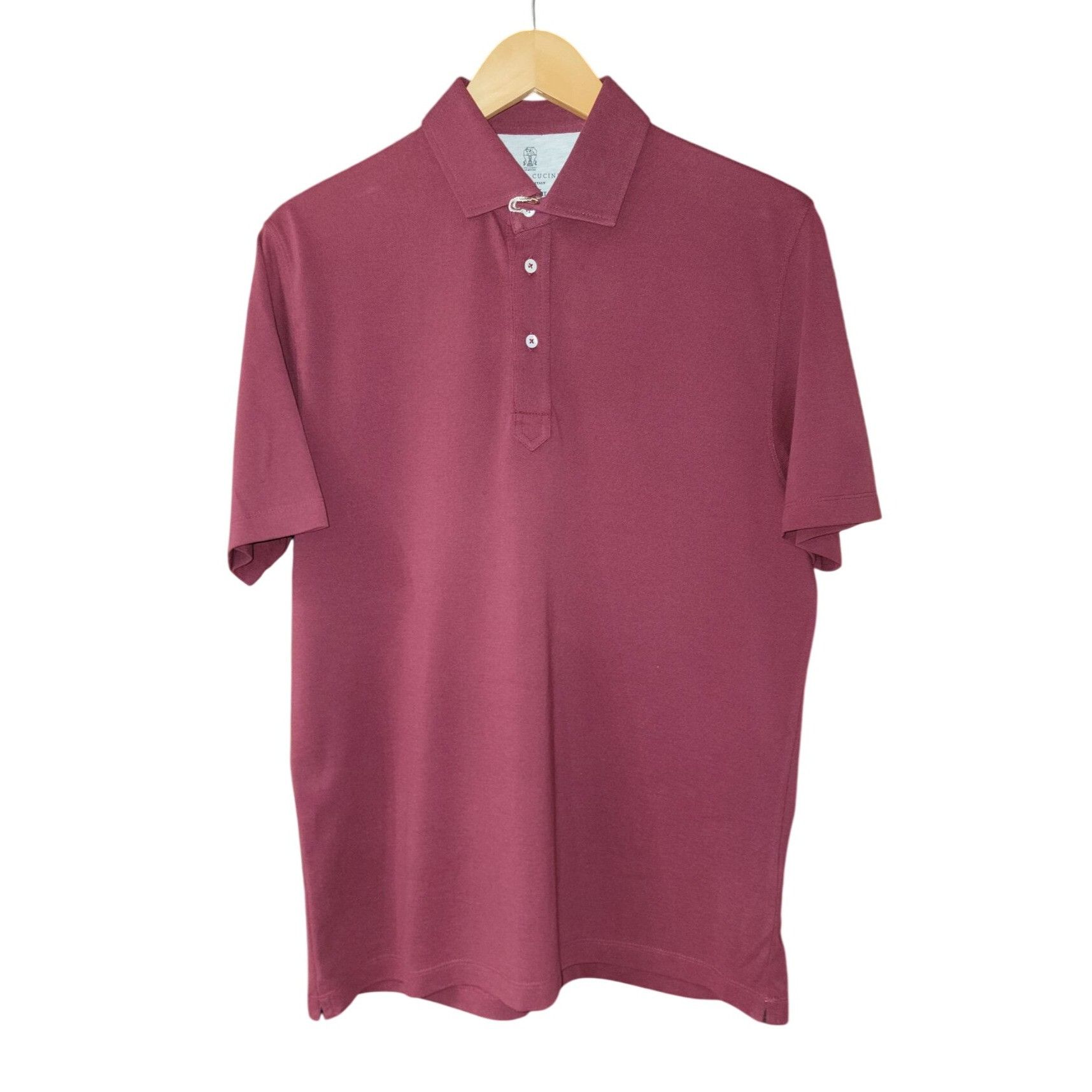 Brunello Cucinelli Brunello Cucinelli Burgundy Polo EU 48 NWT 100% Cotton Size US M / EU 48-50 / 2 - 1 Thumbnail