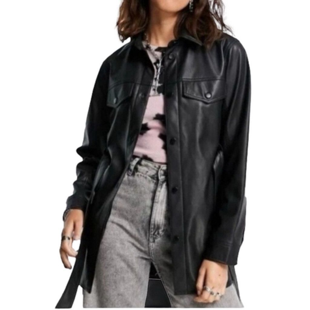 Rebecca Minkoff Rebecca Minkoff Black Vegan Leather Jacket Large Size L / US 10 / IT 46 - 1 Thumbnail