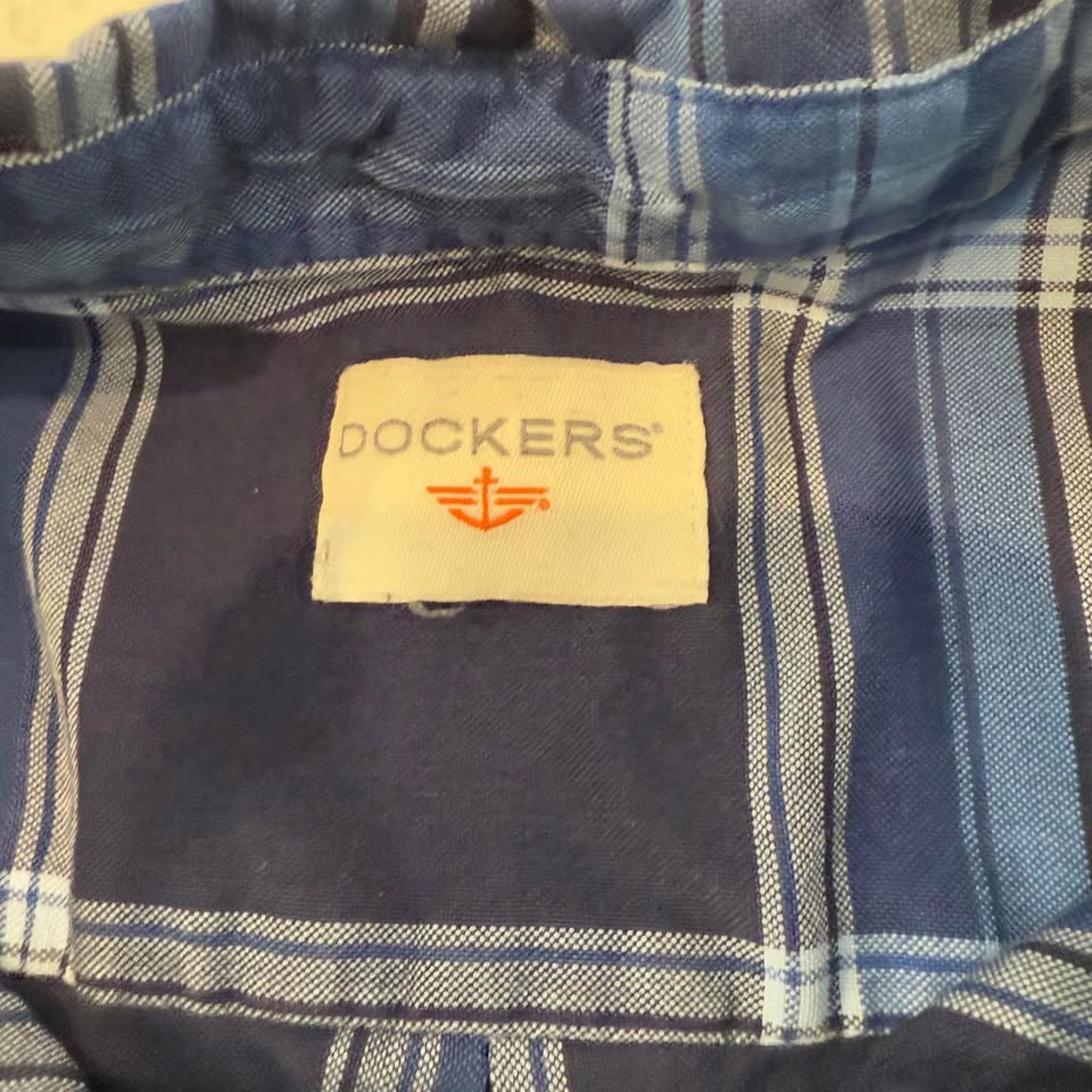 Dockers Dockers Long Sleeve Button Up Blue Plaid Shirt Mens Size 2XL Size US XXL / EU 58 / 5 - 3 Thumbnail
