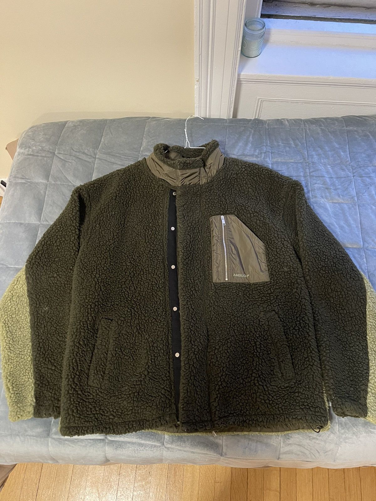 image of Ambush Design Ambush Fleece Jacket Green M, Men's (Size Medium)