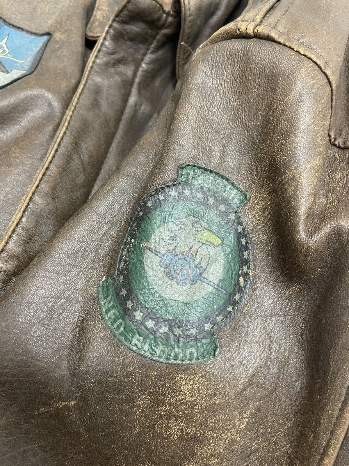 Leather Vintage Neo Blood Patches Leather Flight Jacket Size US M / EU 48-50 / 2 - 15 Thumbnail