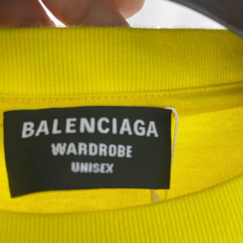 Balenciaga Balenciaga Yellow Letter Printed Short Sleeve Shirt-2505 Size US XXS / EU 40 - 4 Thumbnail