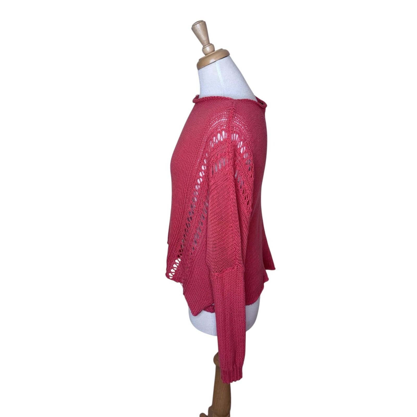 Other WOODEN SHIPS Boat Neck Open Knit Sweater Coral Orange Size S / US 4 / IT 40 - 3 Thumbnail