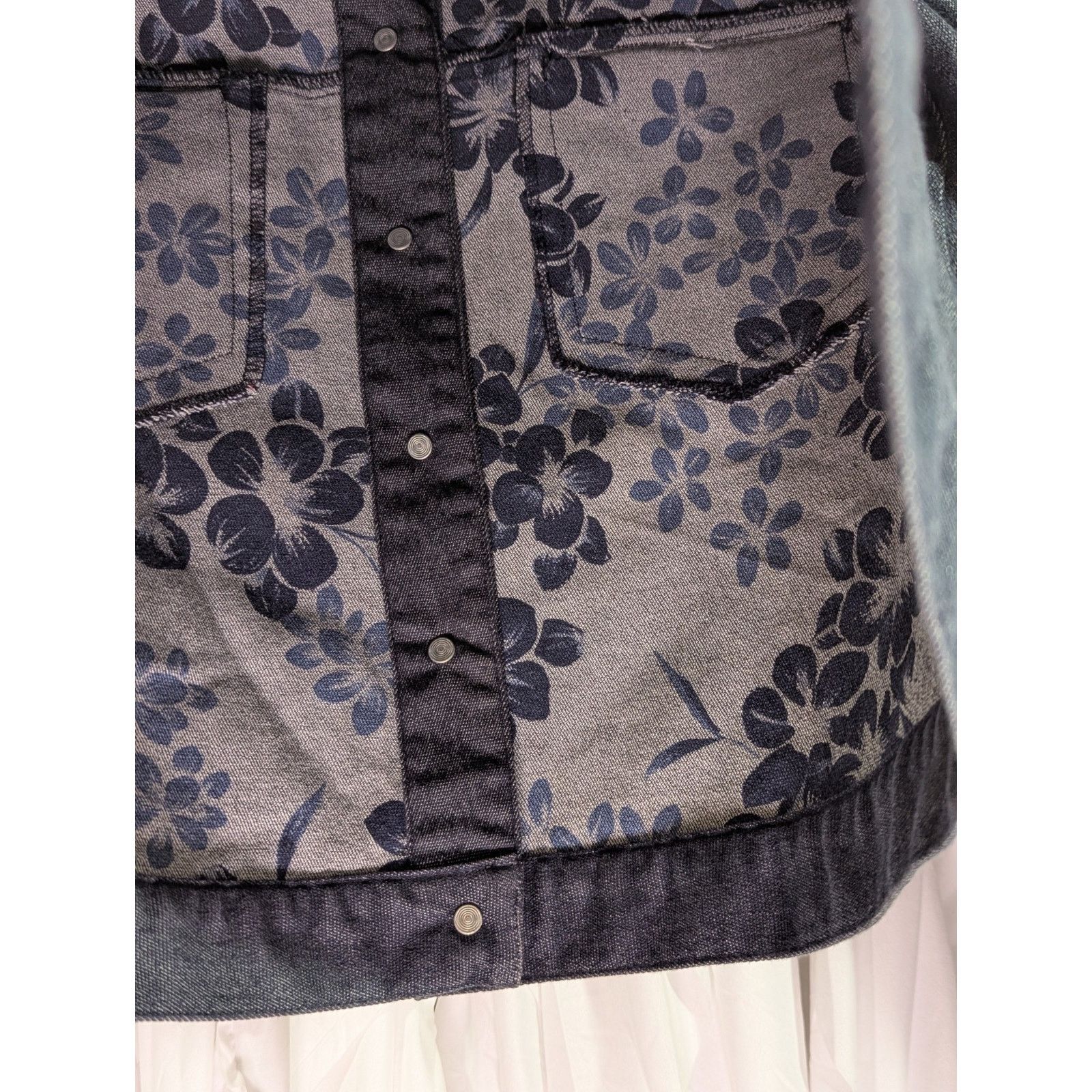 Other David Brooks Floral Lined Denim Jacket Petite L Size L / US 10 / IT 46 - 13 Thumbnail