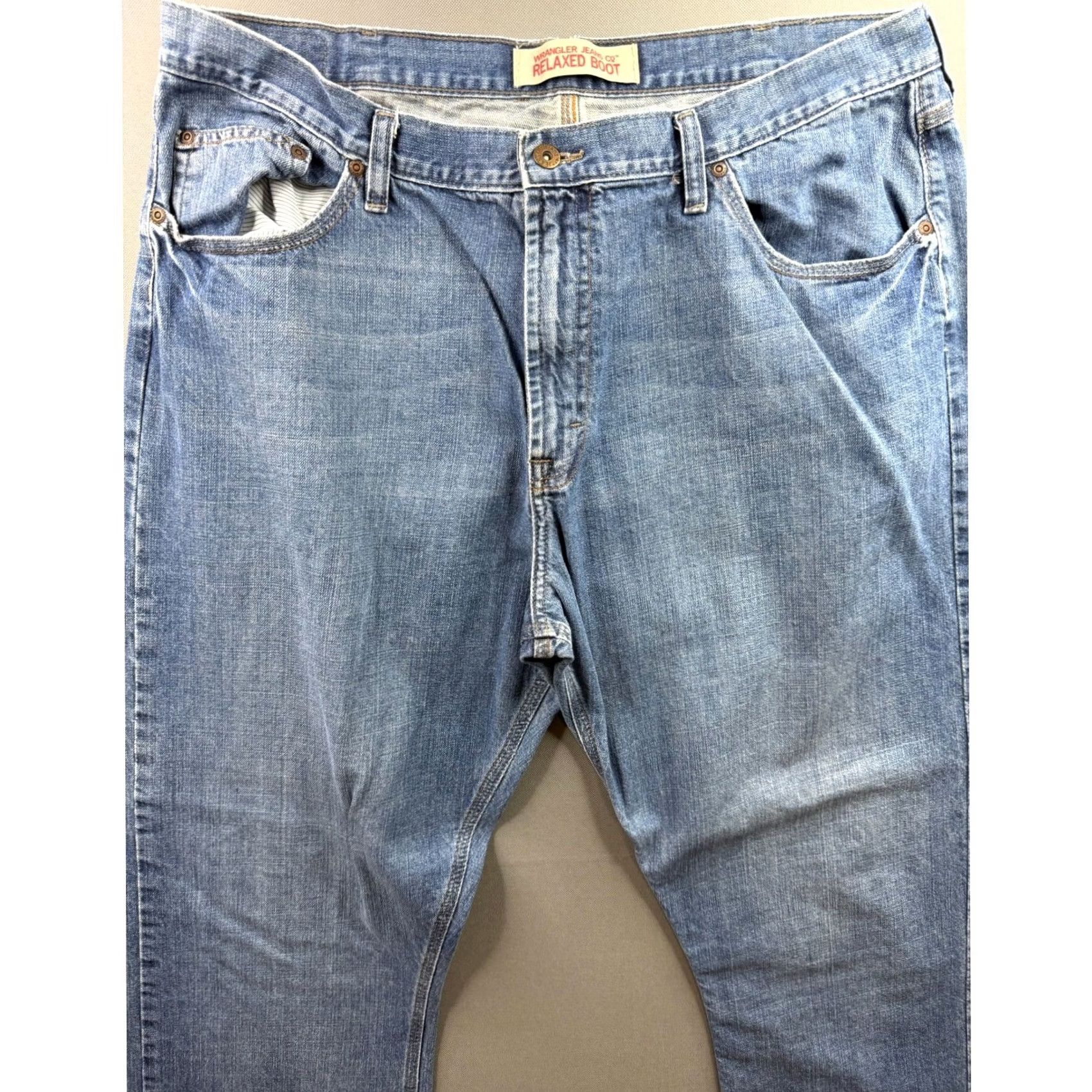 Wrangler Wrangler Jeans Co Relaxed Boot Jeans Mens Blue Medium Wash 38x32 Denim Bootcut 5-Pocket Western Cowboy Americana Relaxed Fit Jeans Mens Blue Size US 38 / EU 54 - 5 Thumbnail