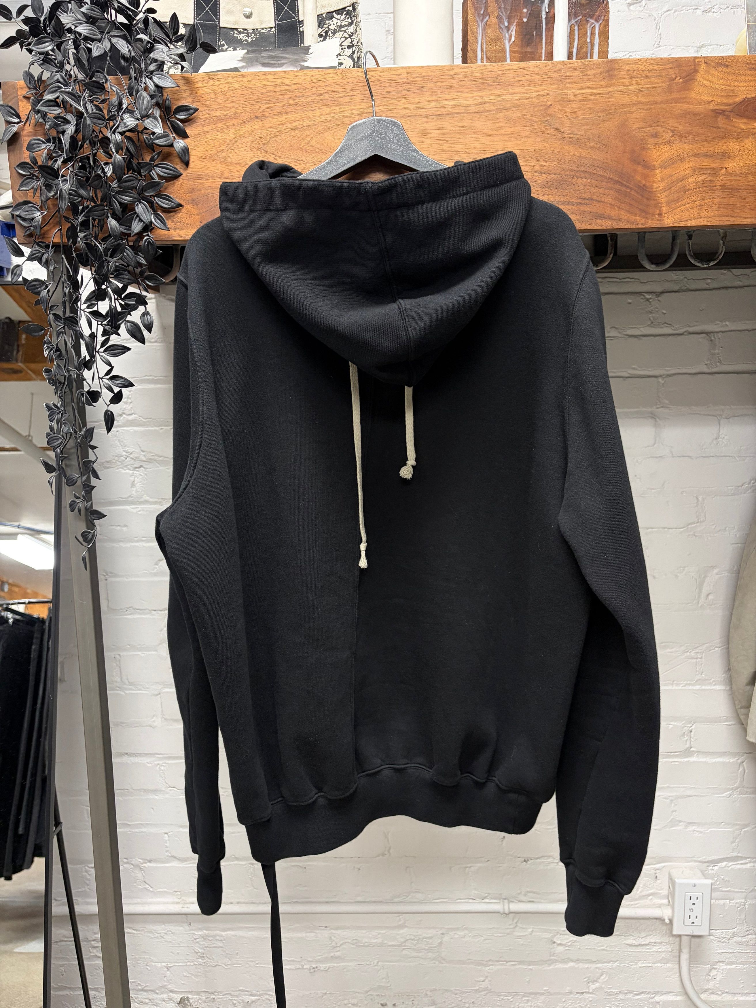 Rick Owens Rick Owens ‘Granville’ Black Reverse Drawstring Hoodie Size US XL / EU 56 / 4 - 3 Thumbnail