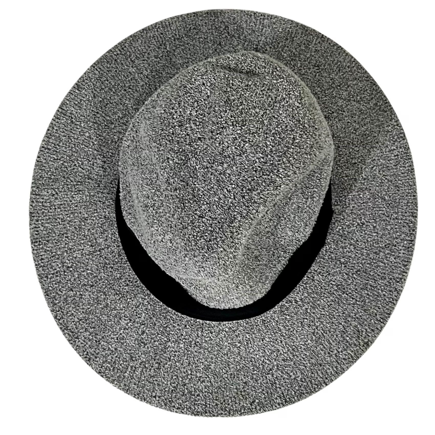 Free People Free People Fedora Hat Grey with Black Band One Size Womens Lightweight Cotton Blend 21" Circumference Size ONE SIZE - 2 Thumbnail