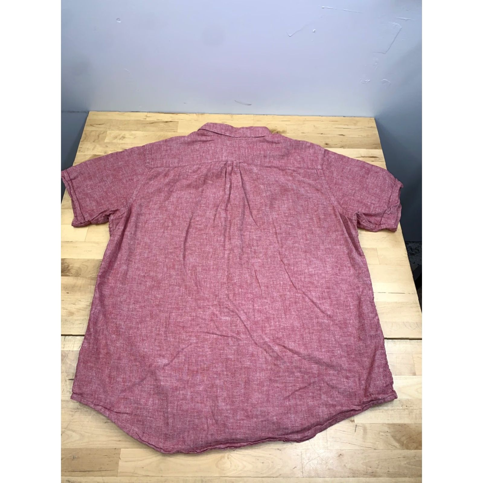 Banana Republic Banana Republic Button-Up Shirt Mens L Red Linen Blend Casual Short Sleeve #9470 Size US L / EU 52-54 / 3 - 8 Thumbnail