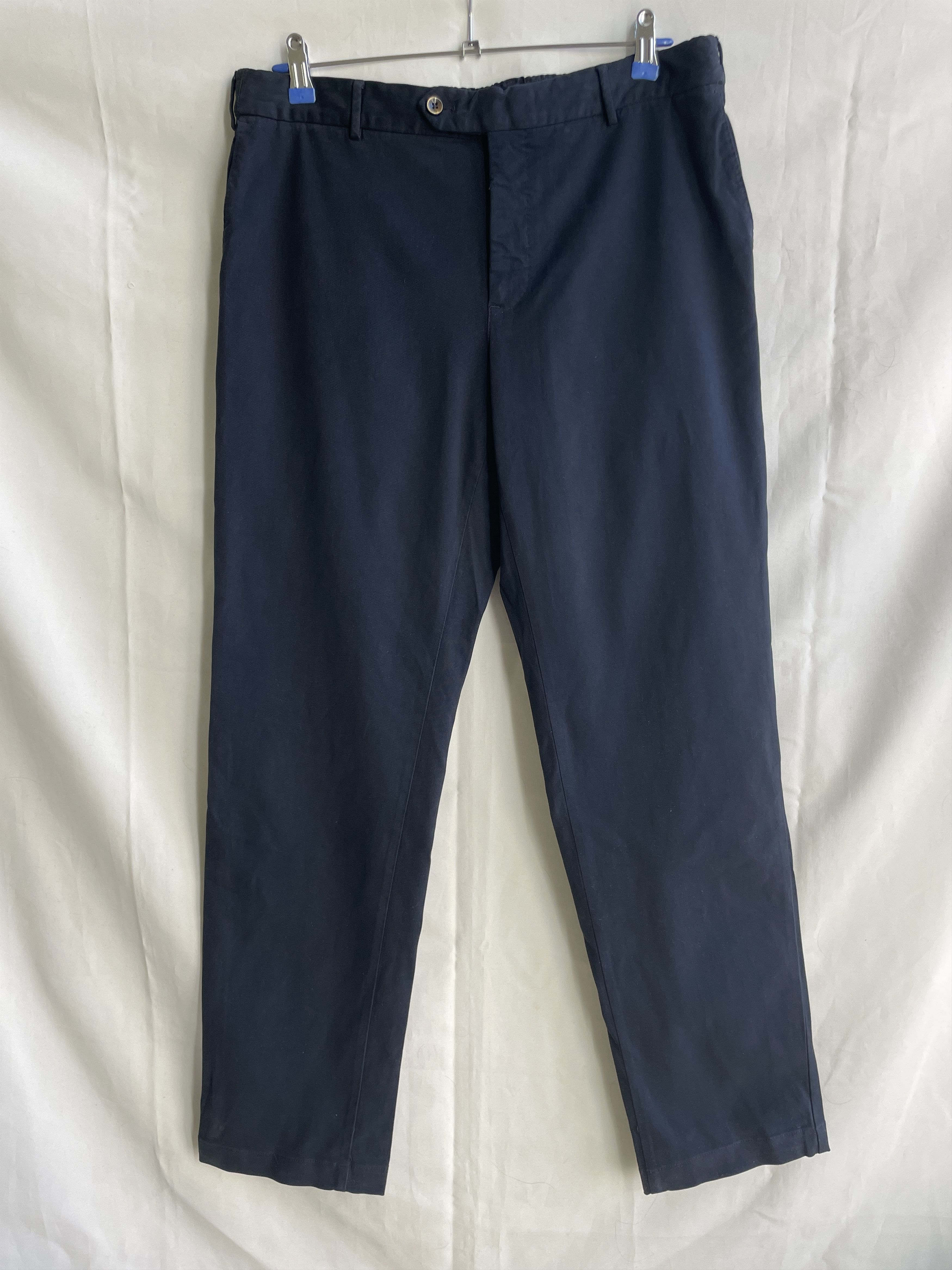 PT Torino PT Torino Navy Slim Drawstring Stretch Modal Cotton Trousers Size US 34 / EU 50 - 1 Thumbnail