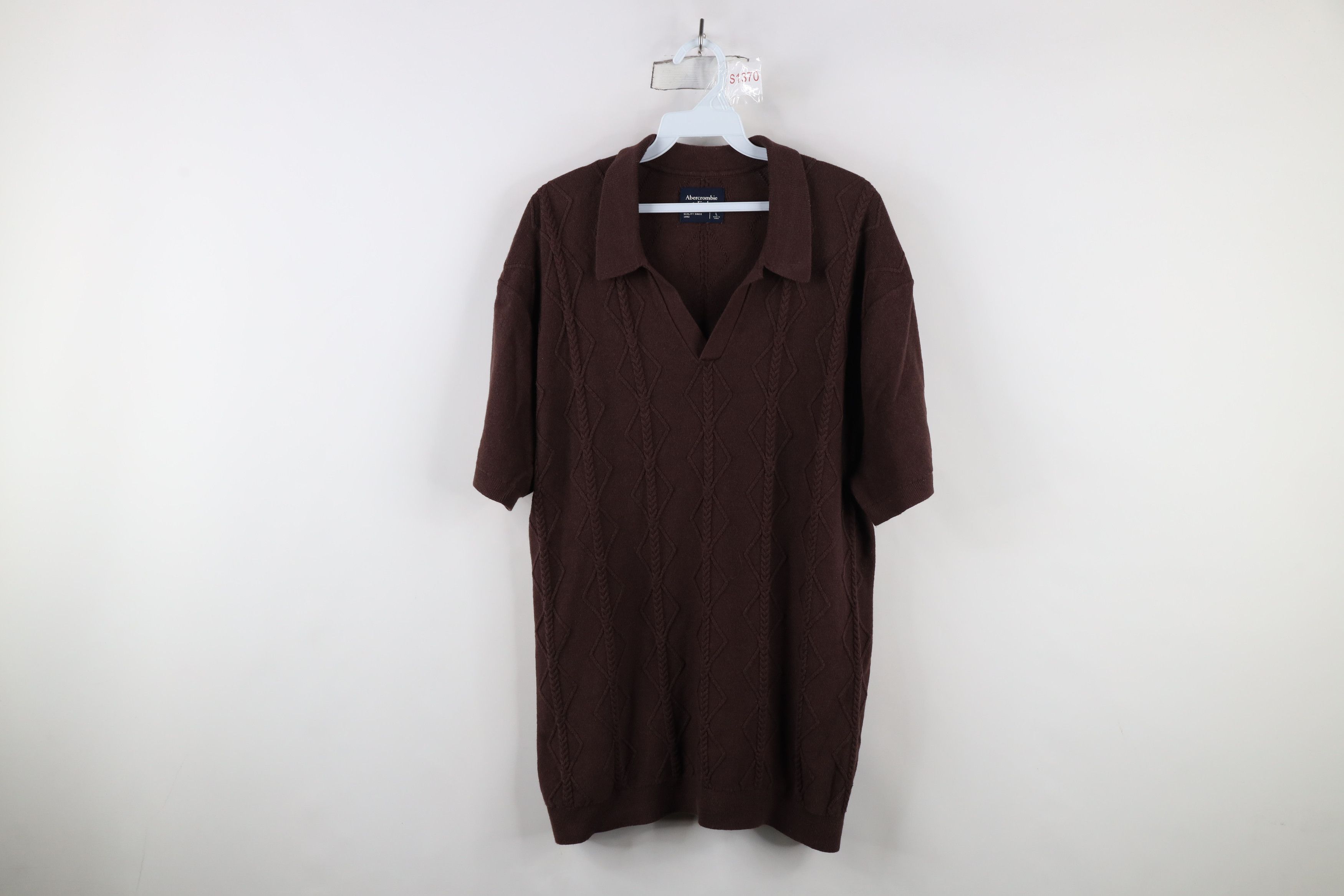 Abercrombie & Fitch × Vintage Vintage Y2K Abercrombie & Fitch Cable Knit Collared Polo Size US L / EU 52-54 / 3 - 1 Thumbnail
