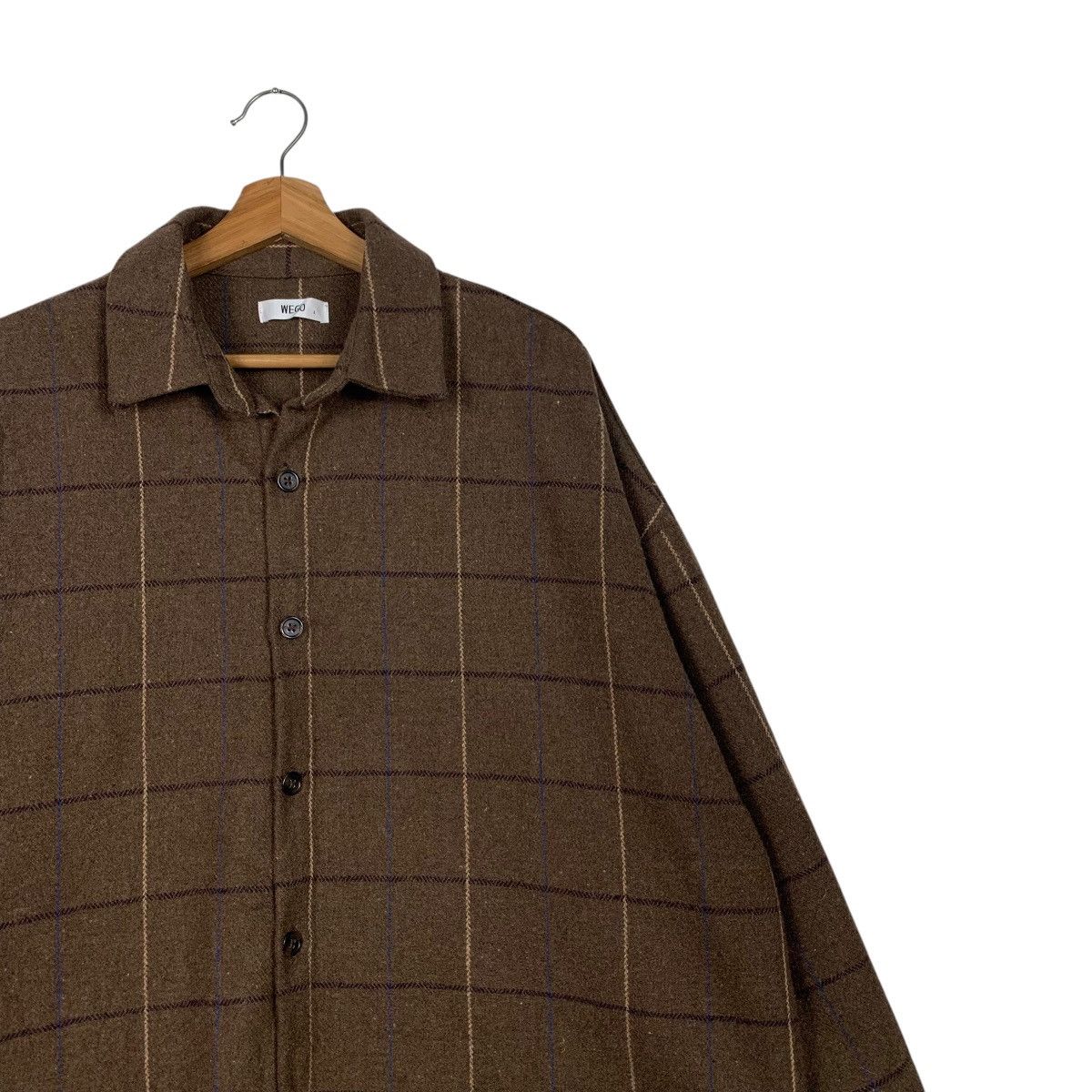 Flannel WEGO Checked Flannel Oversized Button Shirt #2300-C102 Size US L / EU 52-54 / 3 - 5 Thumbnail