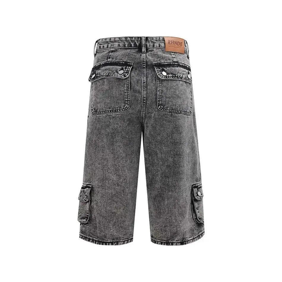 Japanese Brand Heavy wash vintage multi-pocket cargo denim shorts Size US 32 / EU 48 - 5 Thumbnail