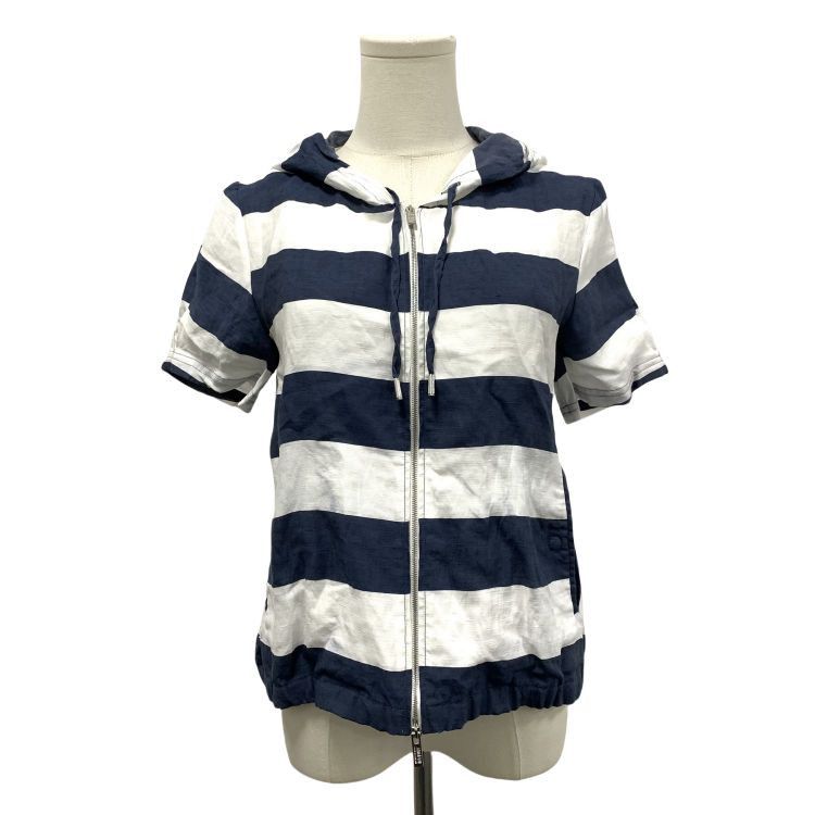 Armani Collezioni Armani Collezioni Striped Linen Hoodie Size 40 Size S / US 4 / IT 40 - 1 Thumbnail