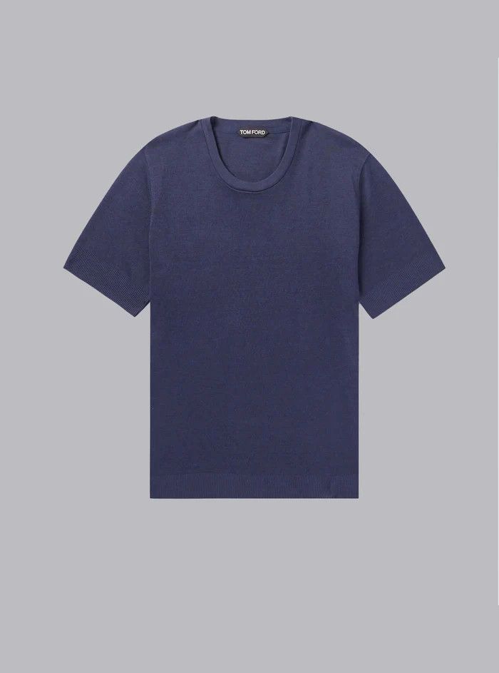 image of Tom Ford O1Loc1C0524 Kcs002 T-Shirts In Blue, Men's (Size Large)