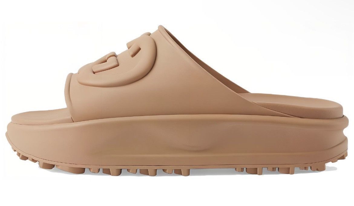 Gucci Gucci Interlocking G Slide Logo Sandal Brown Size US 7 / IT 37 - 2 Thumbnail