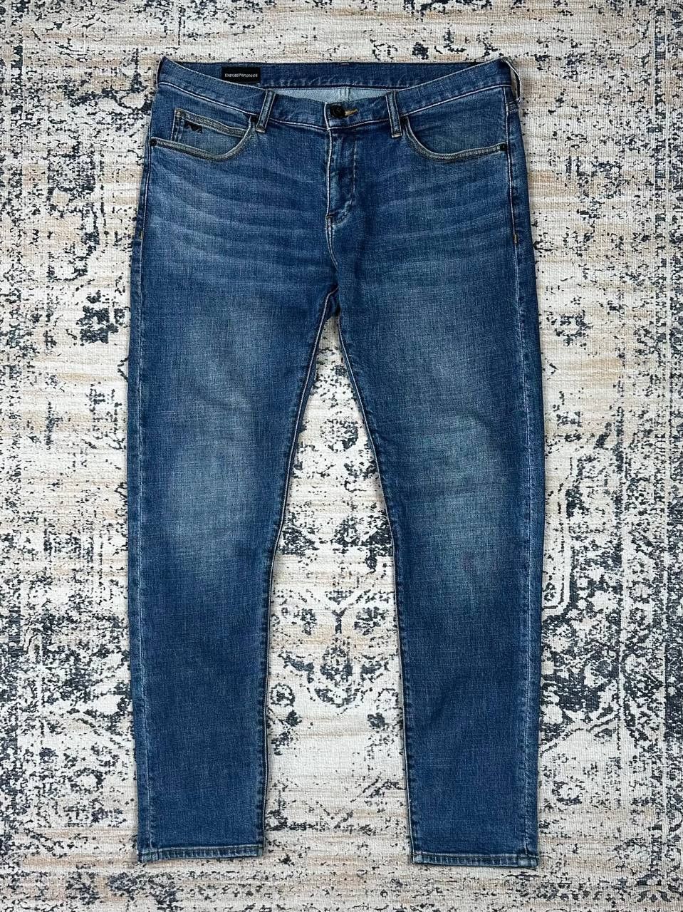 Emporio Armani Emporio Armani Blue Slim Metal Logo Jeans Pants Size US 33 - 2 Thumbnail