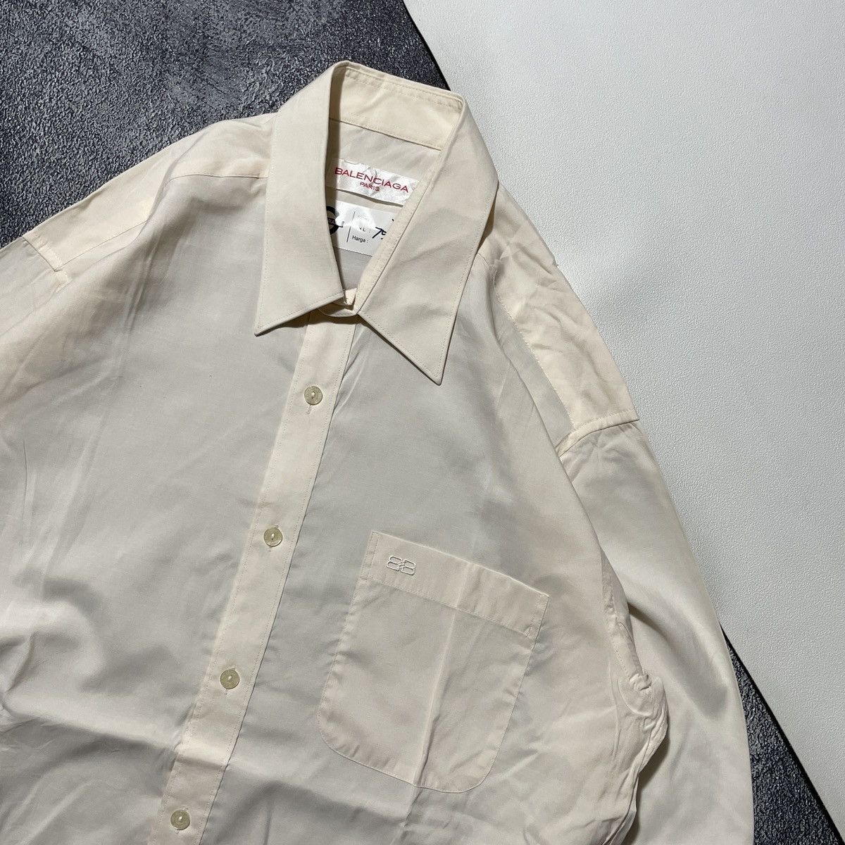 Balenciaga × Gucci Vintage Rare Shirts Balenciaga BB Logo Embrodiered Size US XL / EU 56 / 4 - 3 Thumbnail